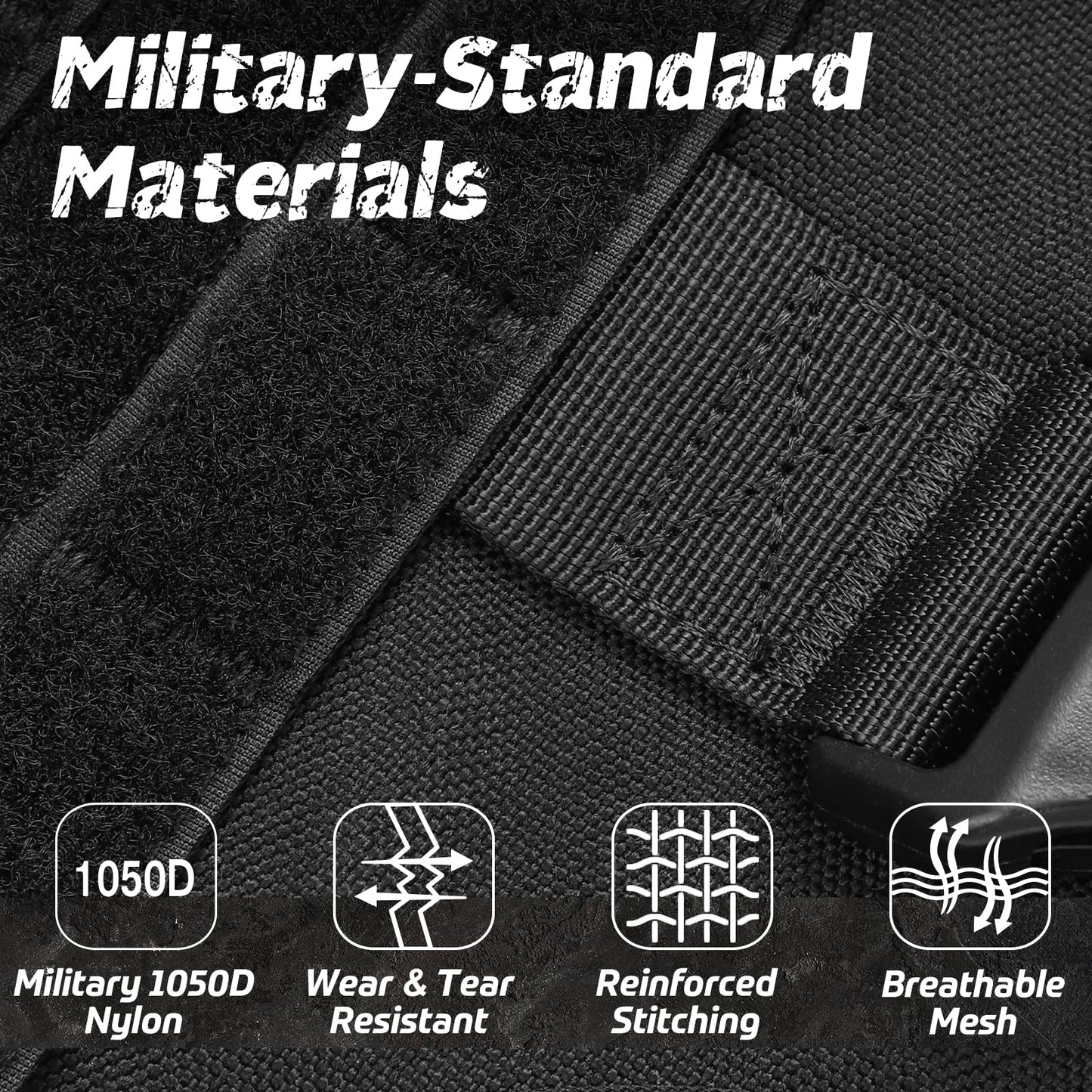 Chaleco Táctico Rabbitgoo Negro XL con Asa y Hebillas de Metal para Perro de Trabajo Militar