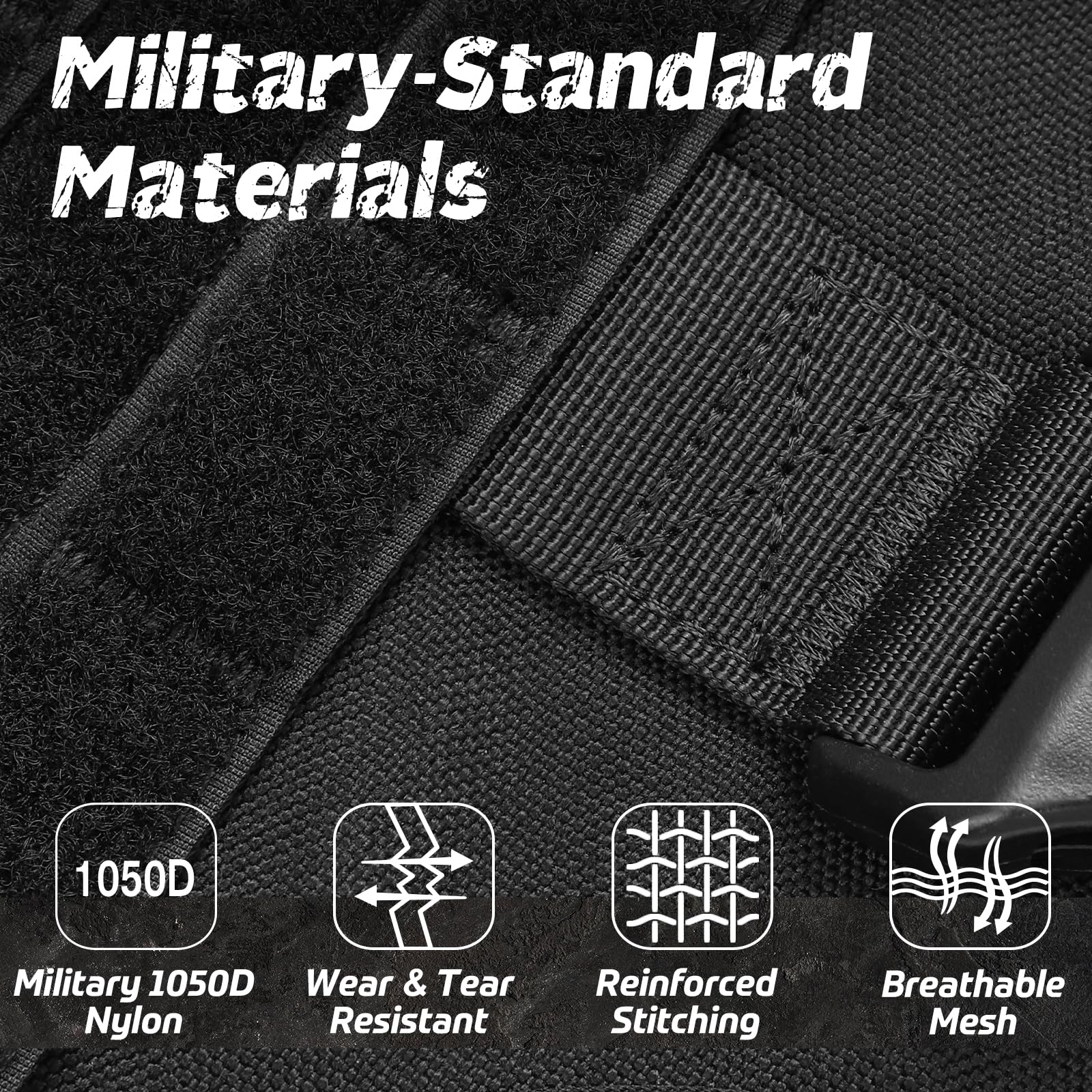 Chaleco Táctico Rabbitgoo Negro XL con Asa y Hebillas de Metal para Perro de Trabajo Militar