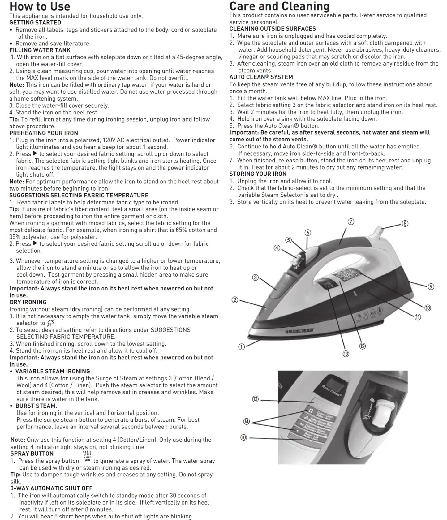 Black+Decker Vitessa Advanced Plancha de Vapor IR2050