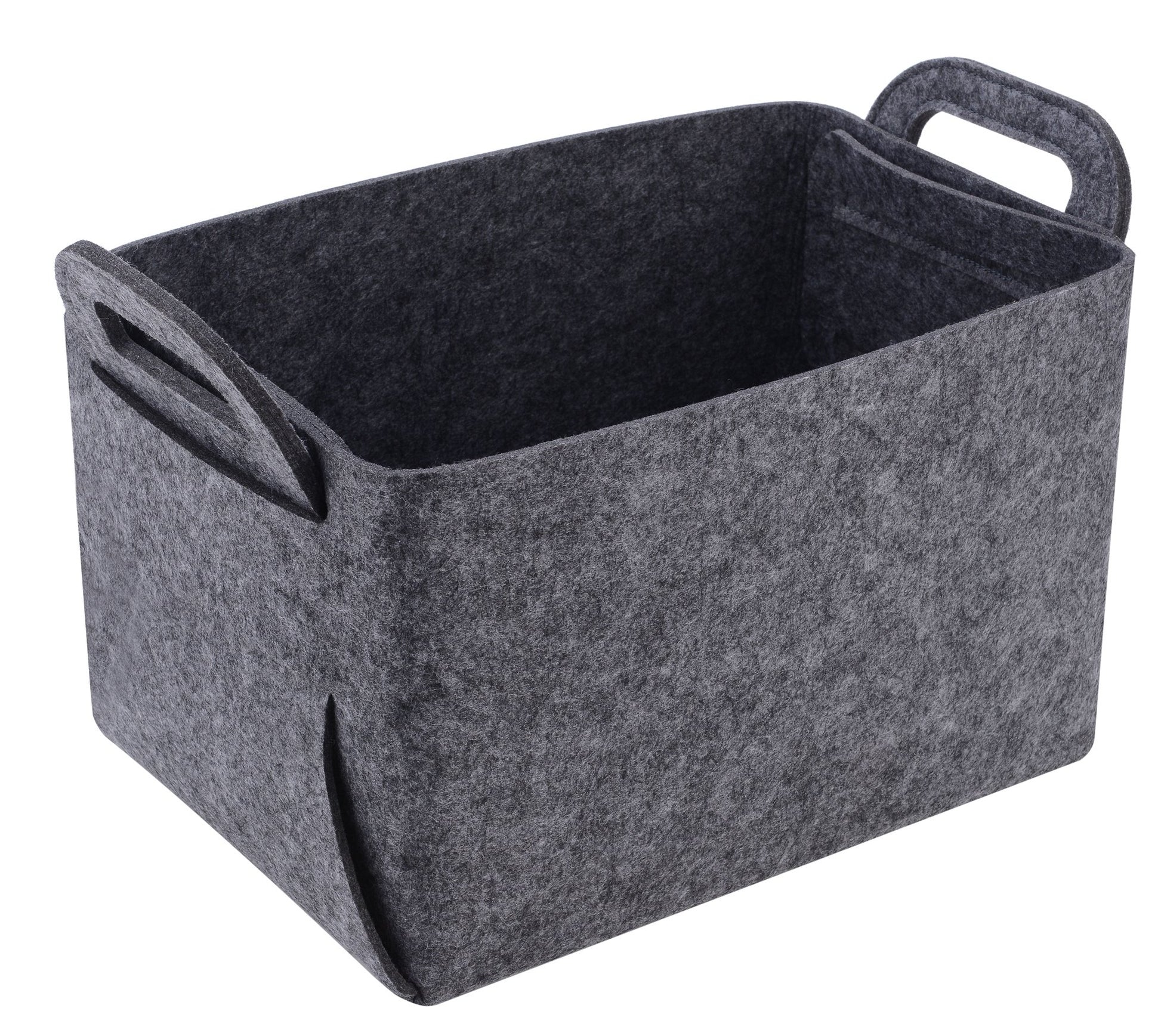 Minoisome - Cesta de almacenamiento de fieltro plegable y conveniente organizador de caja con asas de transporte para oficina, recámara, clóset, bebés, guardería, juguetes de lavandería (gris, 18