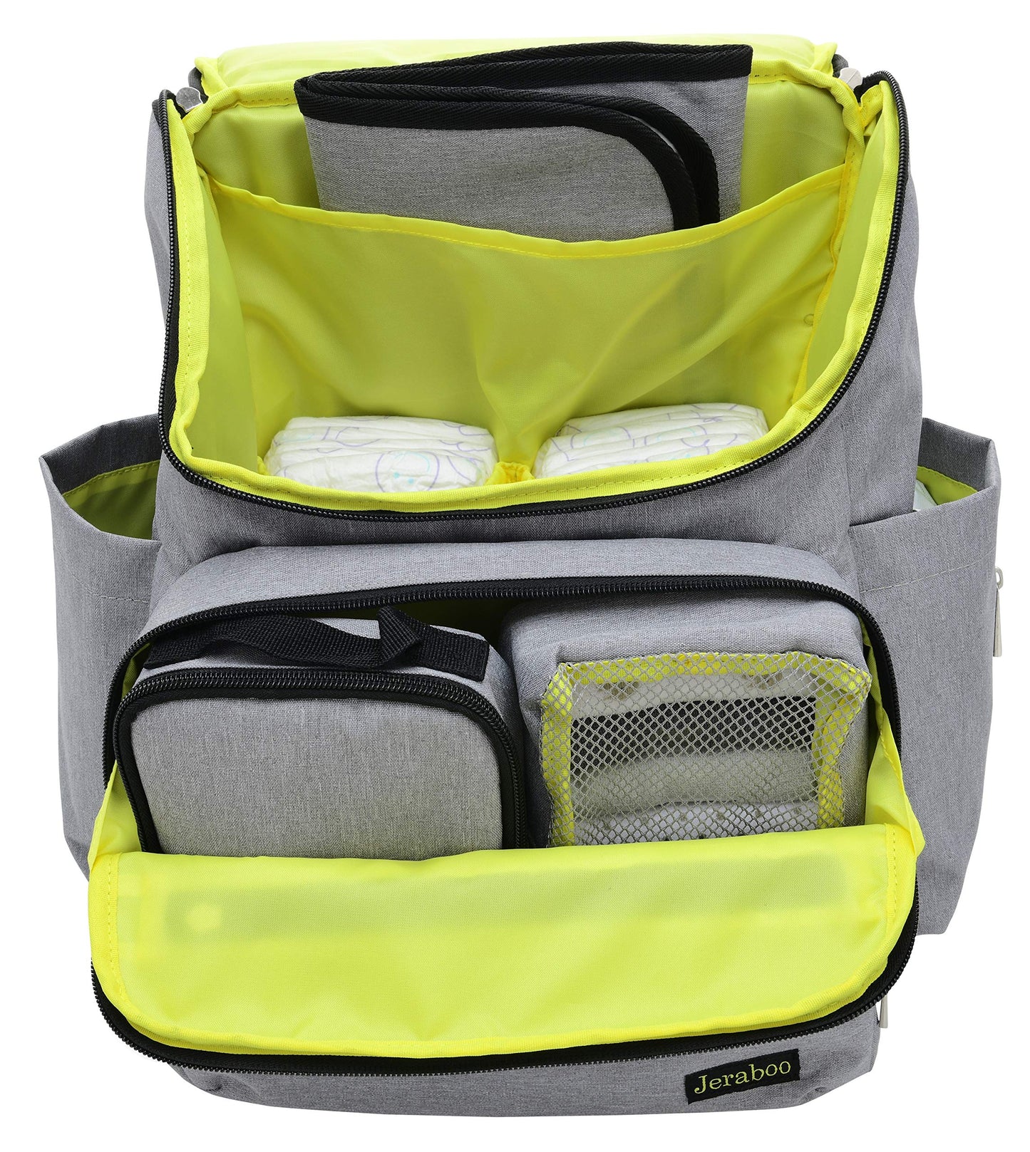 Jeraboo - Mochila organizadora unisex para mama, papa, nina, nino, recien nacido, bolsa espaciosa con cambiador, bolsillo grande y espacioso, bolsillos