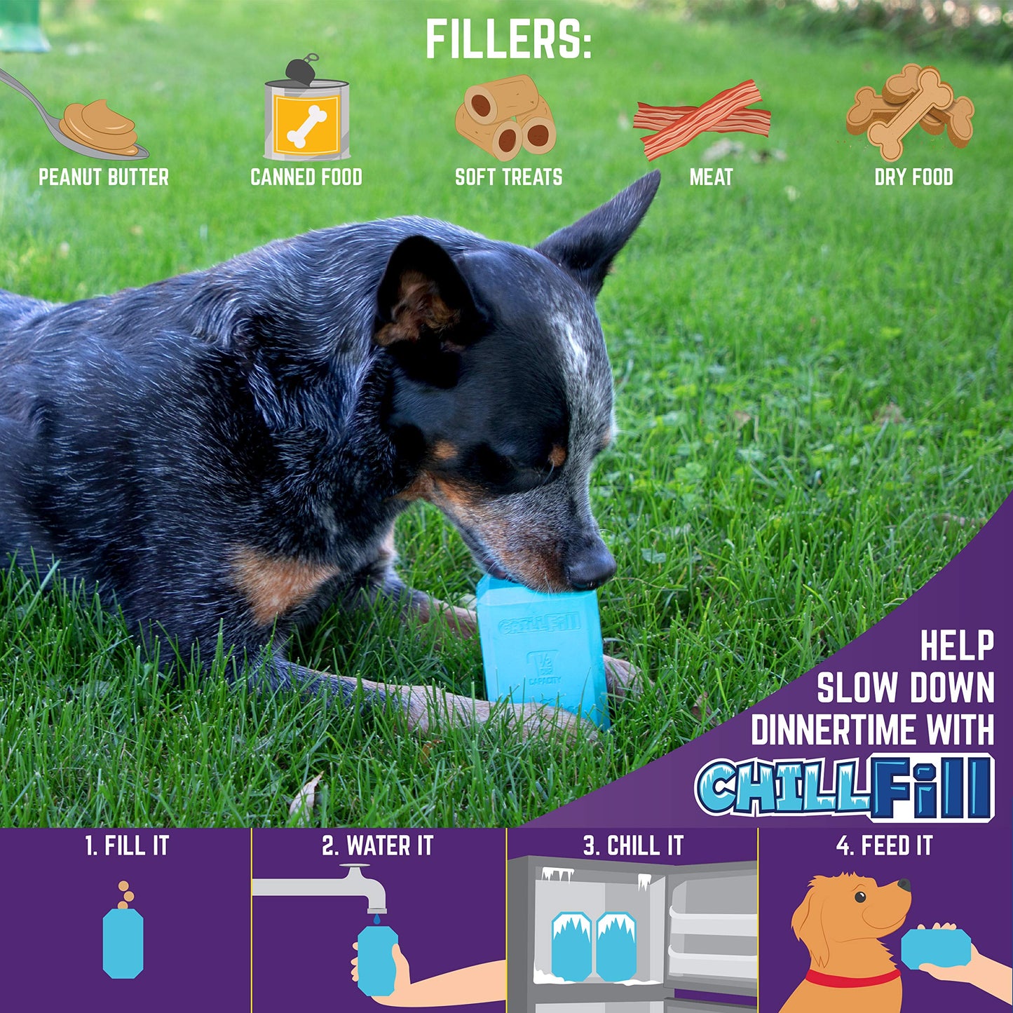 Chew King Premium Treat Dog Toy, Large,Extremely Durable Natural Rubber Fillable Toy Collection, “Frozen Feeding”