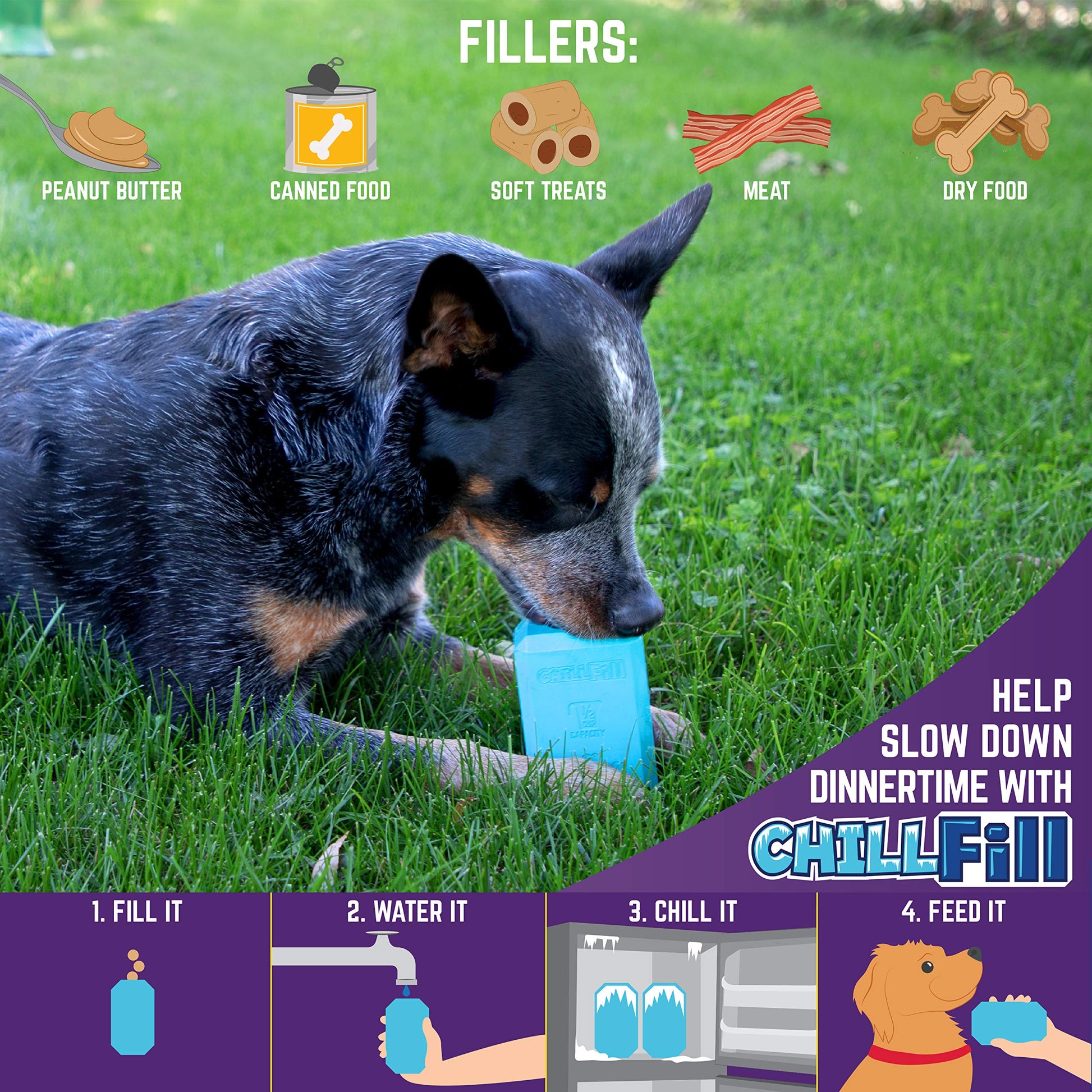 Chew King Premium Treat Dog Toy, Large,Extremely Durable Natural Rubber Fillable Toy Collection, “Frozen Feeding”