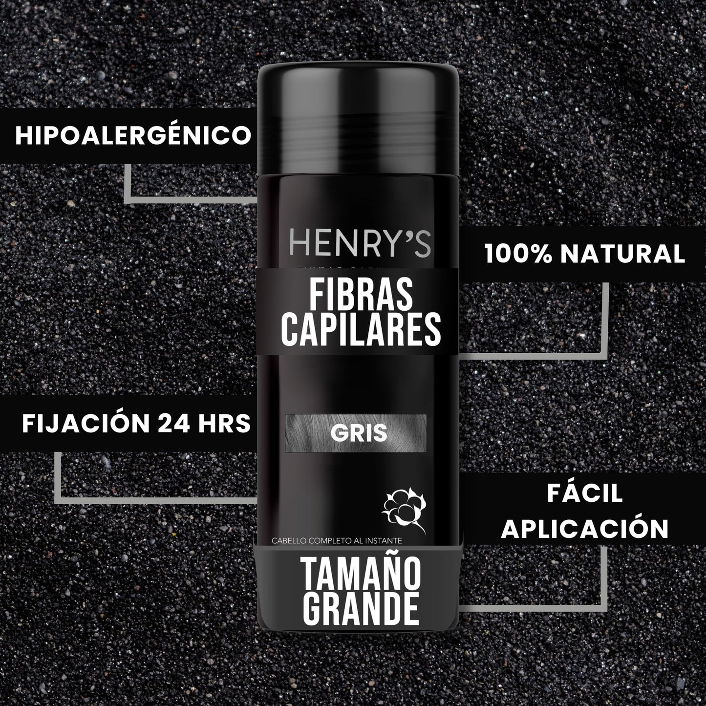 Fibras Capilares, GRIS, Solución para la Calvicie, Caida de Cabello, Alopecia o falta de Volumen, Sin aplicador. 27.5 gramos. Fibras de Construcción de Cabello. Ideal para el Cabello Delgado. Fibras de Algodón 100% Natural. Voluminizador y texturizador de