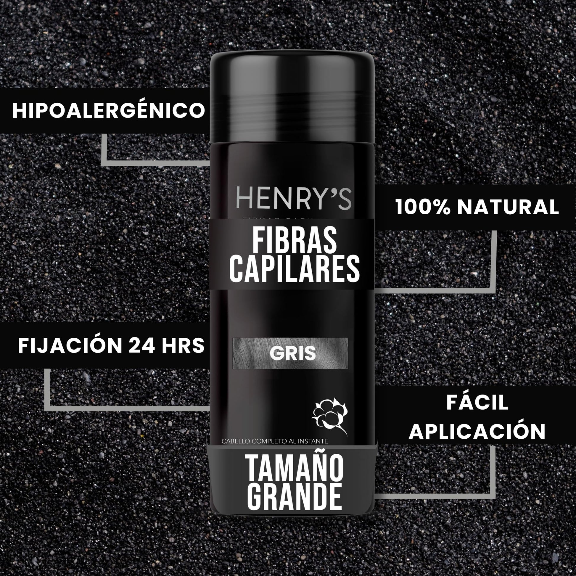 Fibras Capilares, GRIS, Solución para la Calvicie, Caida de Cabello, Alopecia o falta de Volumen, Sin aplicador. 27.5 gramos. Fibras de Construcción de Cabello. Ideal para el Cabello Delgado. Fibras de Algodón 100% Natural. Voluminizador y texturizador de
