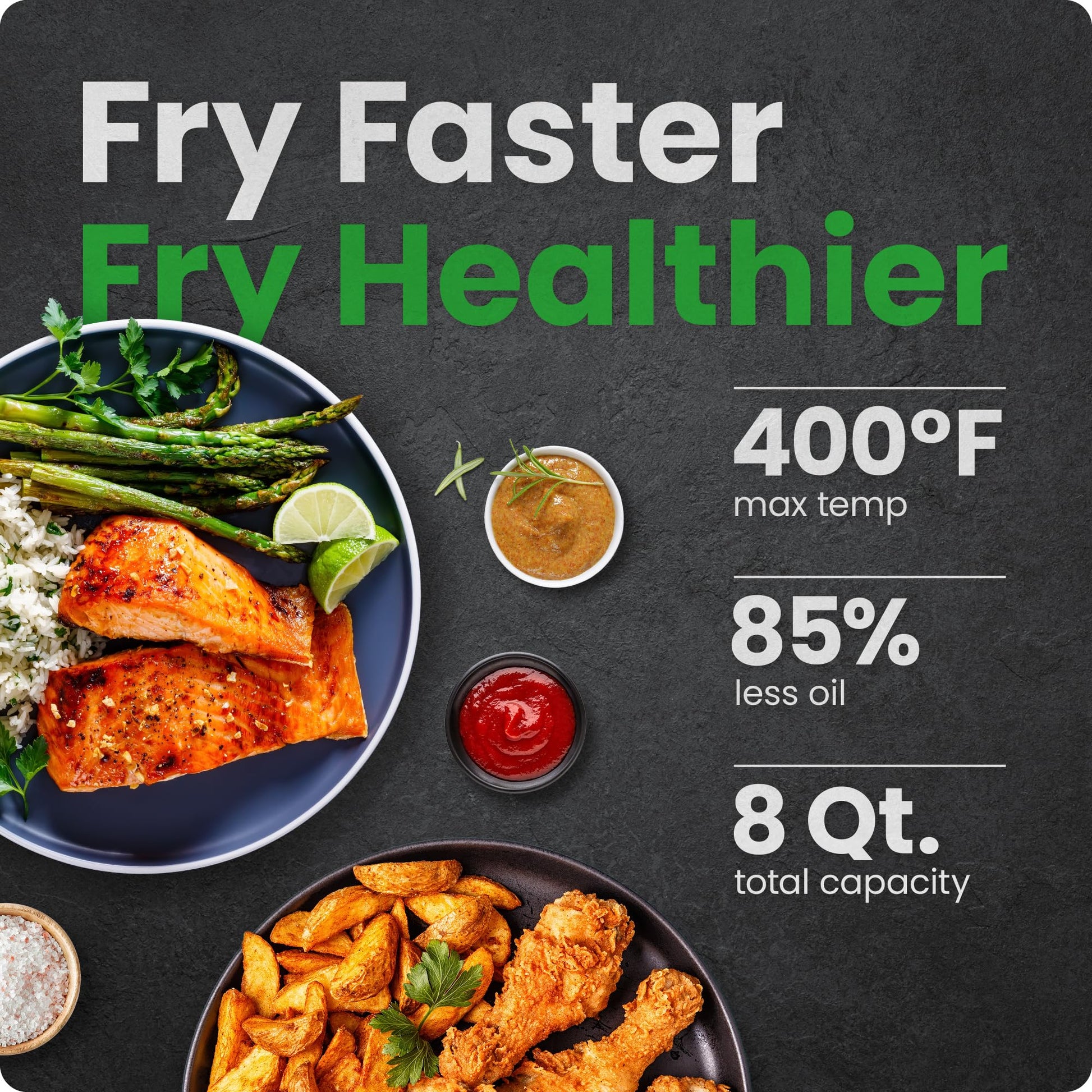 Chefman Freidora de Aire Digital de 7.5 Litros | Fríe sin Aceite | TurboFry | Libre de BPA