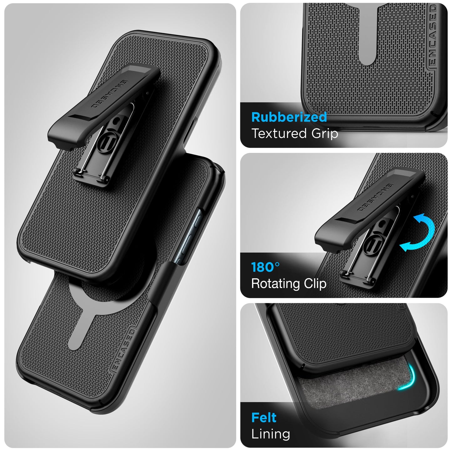 Funda con Clip para Cinturón Encased iPhone 16 Pro MAX Ultra delgada Compatible con MagSafe Serie Slimline