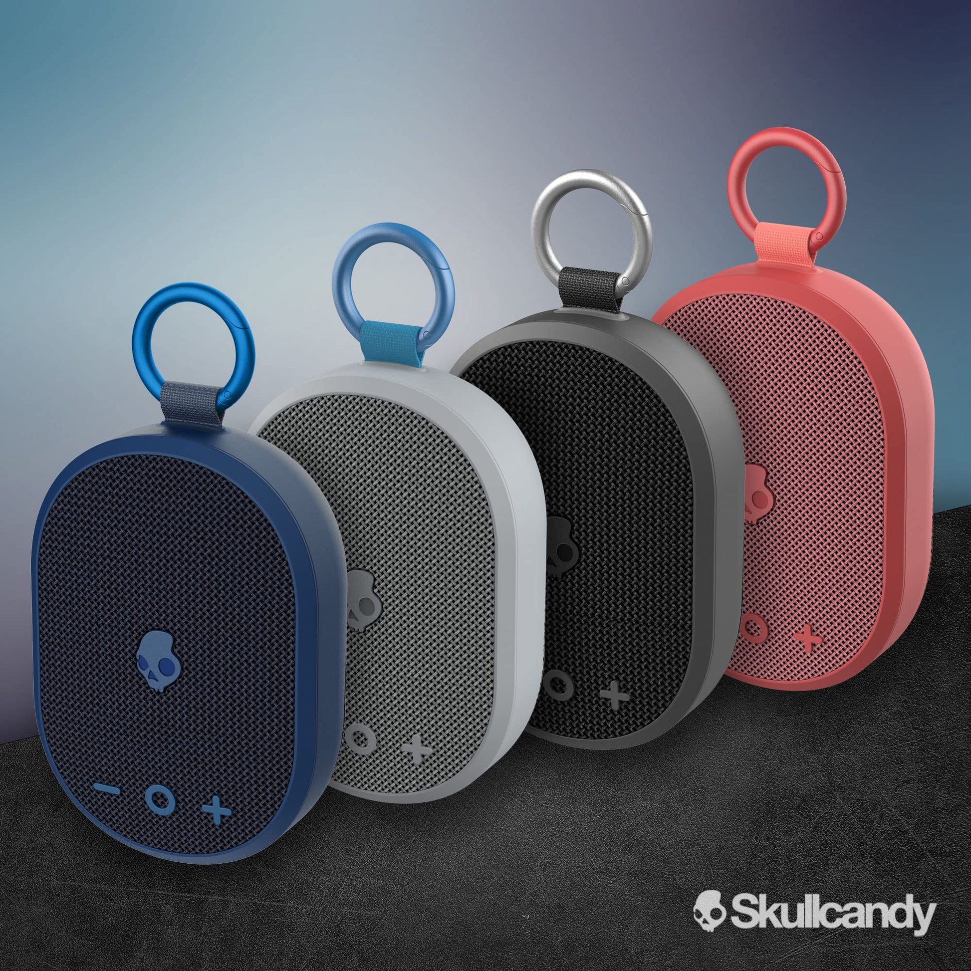 Skullcandy Kilo - Altavoz Bluetooth inalámbrico IPX7 Impermeable Mini Altavoz Bluetooth batería de 24 Horas radiador pasivo de Disparo hacia Abajo y emparejamiento inalámbrico Verdadero 2SKSK1845O0L2