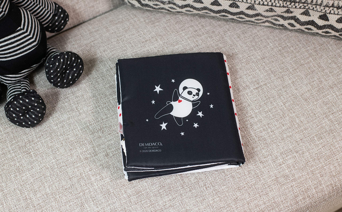 Libreta suave de tela de poliéster para bebé, color blanco y negro 7 x 7, I Love You Blanco y Negro, 7 x 7