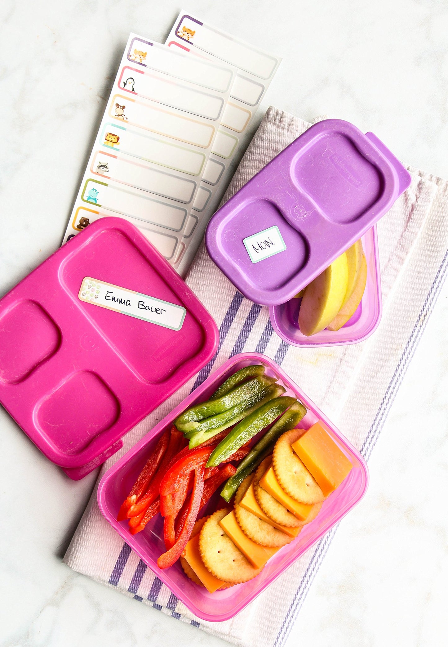 Lil' Labels Daycare Value Pack Write on Name Labels, Waterproof, Baby Bottle Labels (Animal Friends) & Clothing Labels, Plus 2 Bonus Gifts