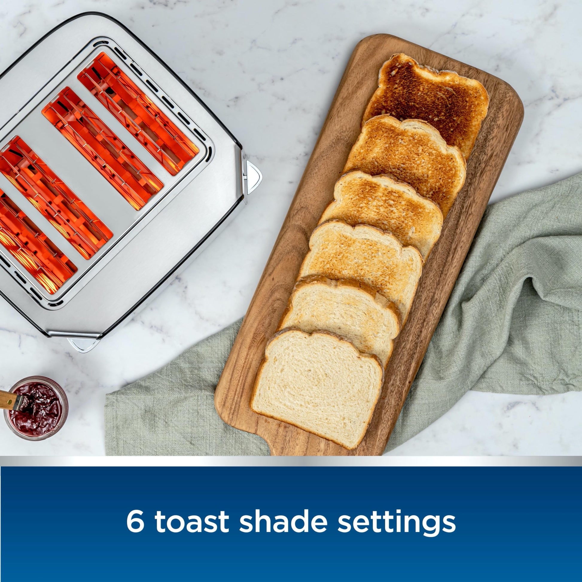 Oster - Tostadora con pantalla táctil de 4 rebanadas con tecnología Easy Touch y temporizador de cuenta regresiva digital, acero inoxidable