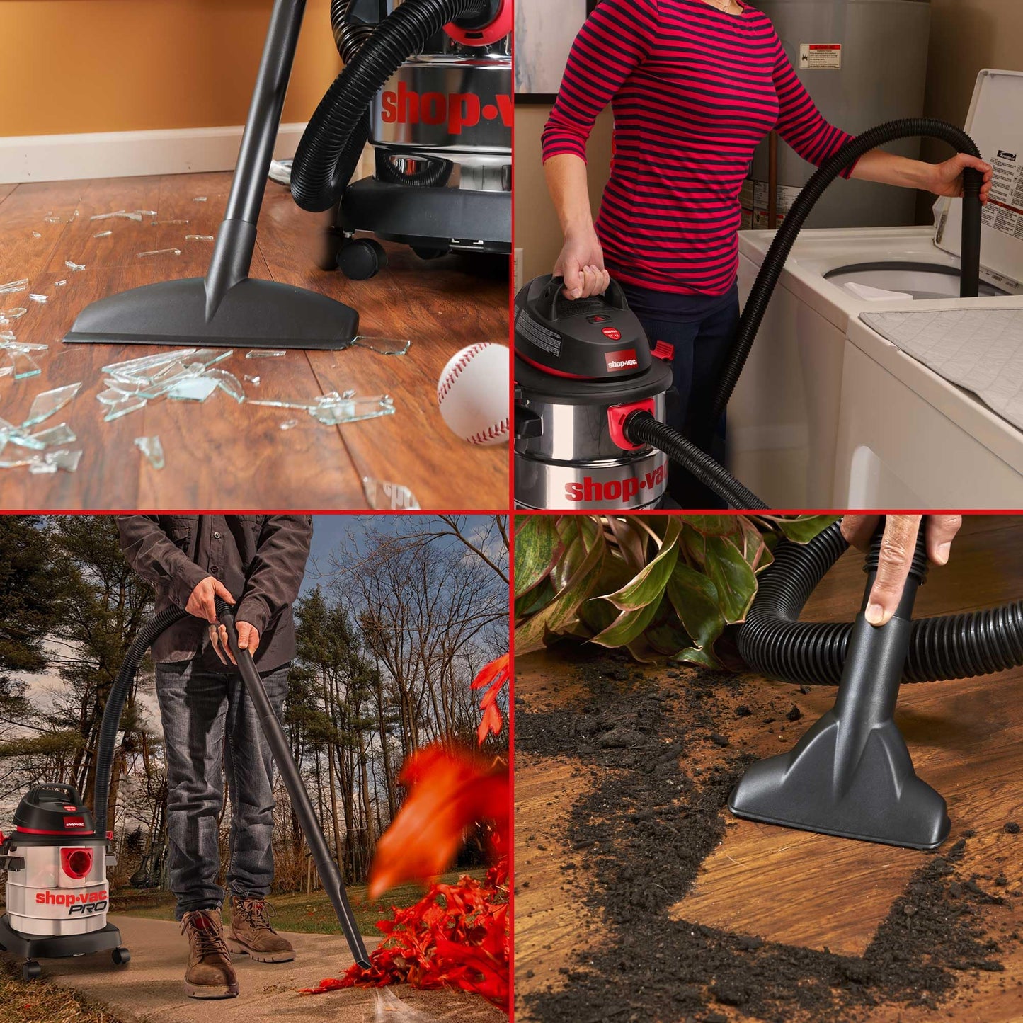 Aspiradora Húmeda y Seca Shop-Vac Acero Inoxidable 5 Galones Portátil para Taller y Cochera