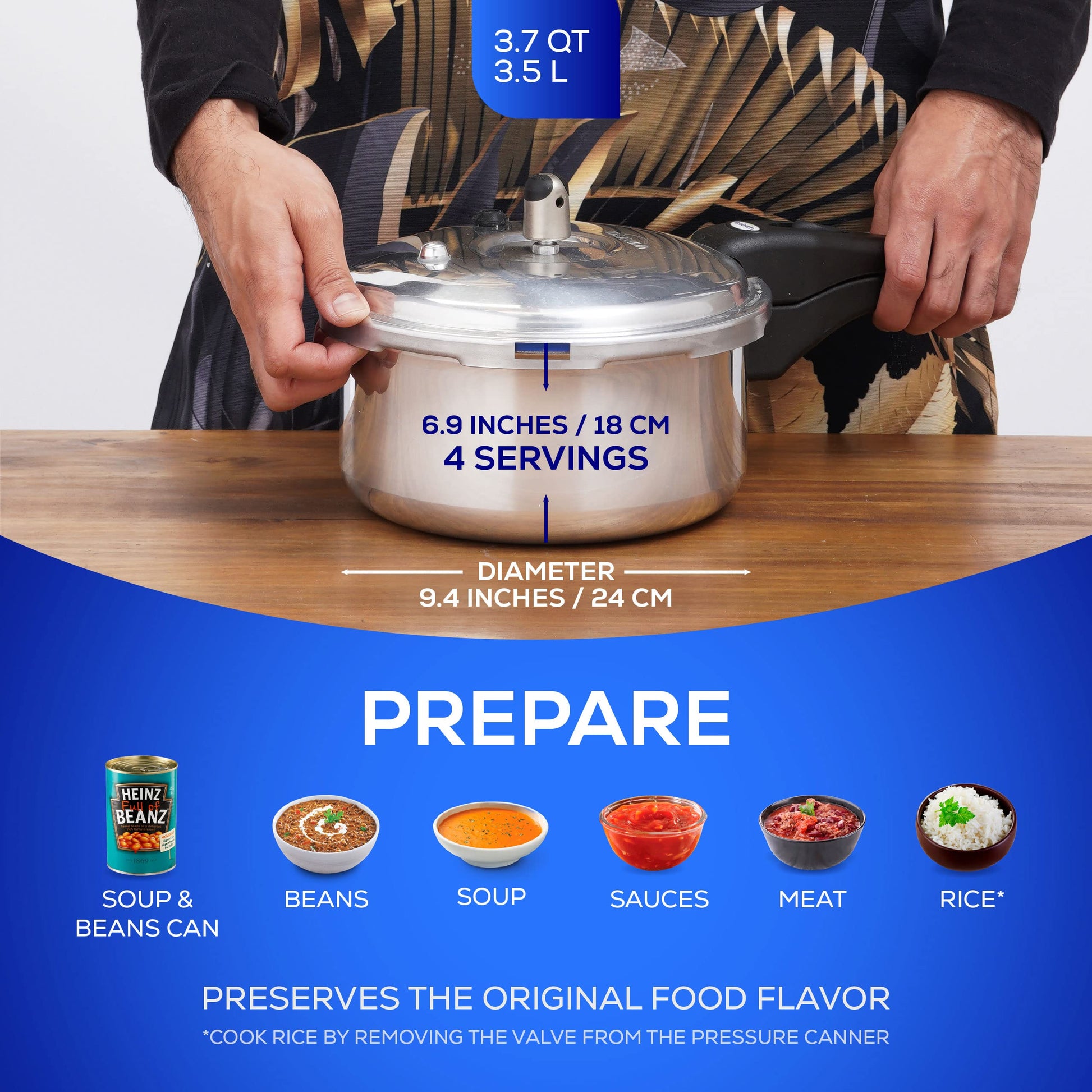 Olla de Presión Universal Aluminio Antioxidante Pequeña para 4 Porciones