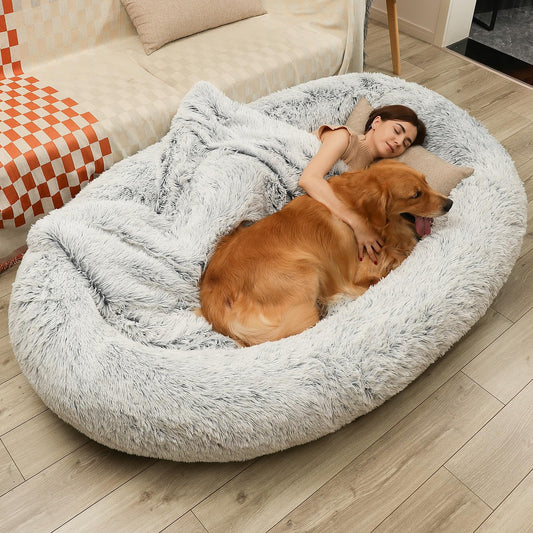 DMTINTA Cama Para Perros Humanos 75 "* 50" * 14 "Camas Para Perros Para Perros Grandes Cama Gigante Para Perros Cama Para Perros De Tamaño Humano Para Personas 3D Esponja Bean Bag Cama Desmontable Gra