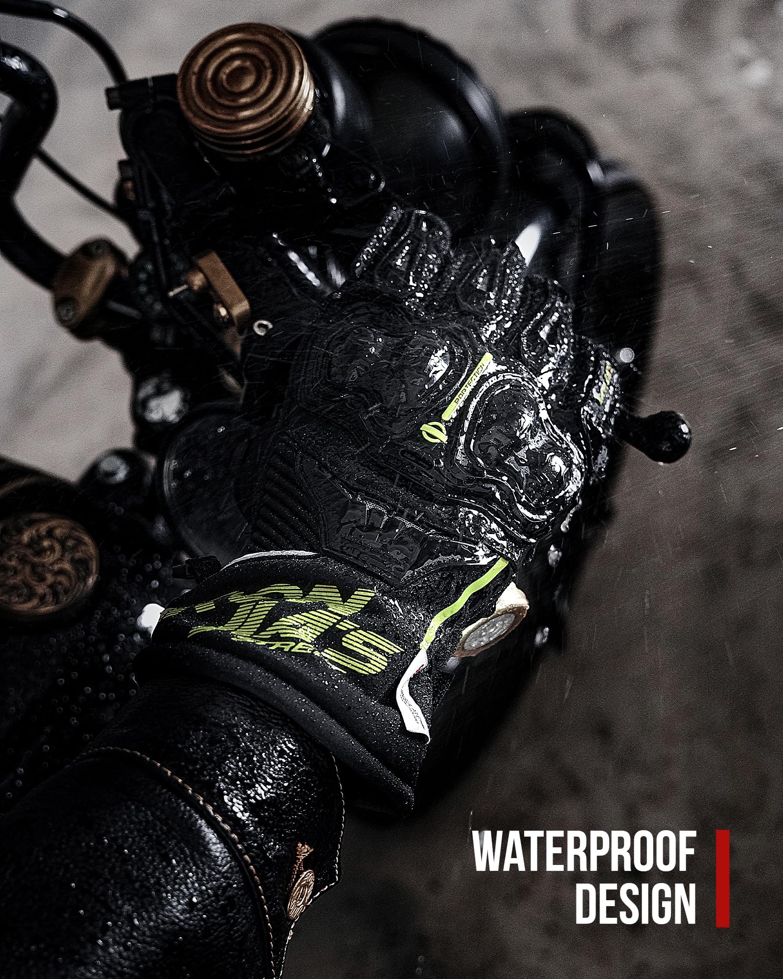 Iron JIA'S Guantes de Motos Invierno cálido Impermeable Cubierta Guantes de protección a Prueba de Viento Guantes Luvas Puede Pantalla táctil