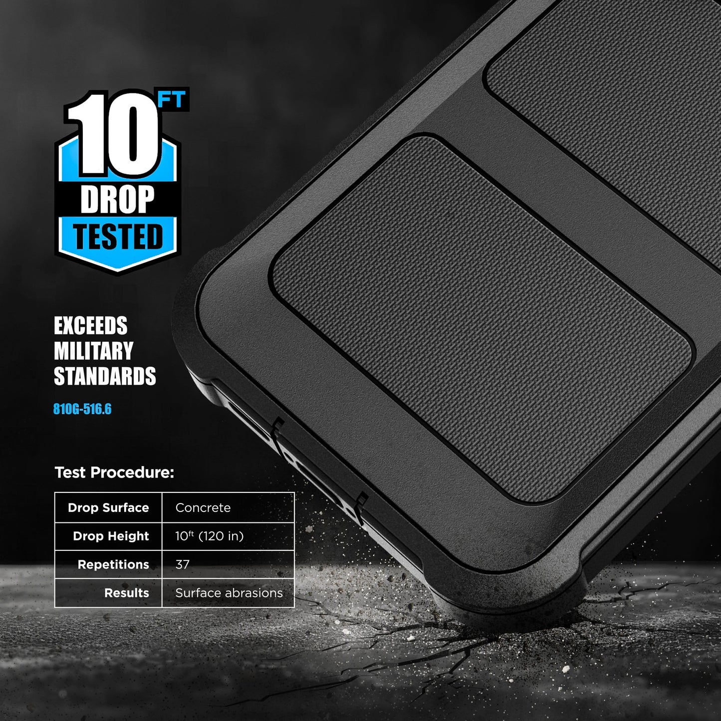 Funda Rígida Encased Negro Samsung Galaxy S24 FE Uso Rudo con Protector Pantalla de Vidrio Templado y Clip Cinturón Holster