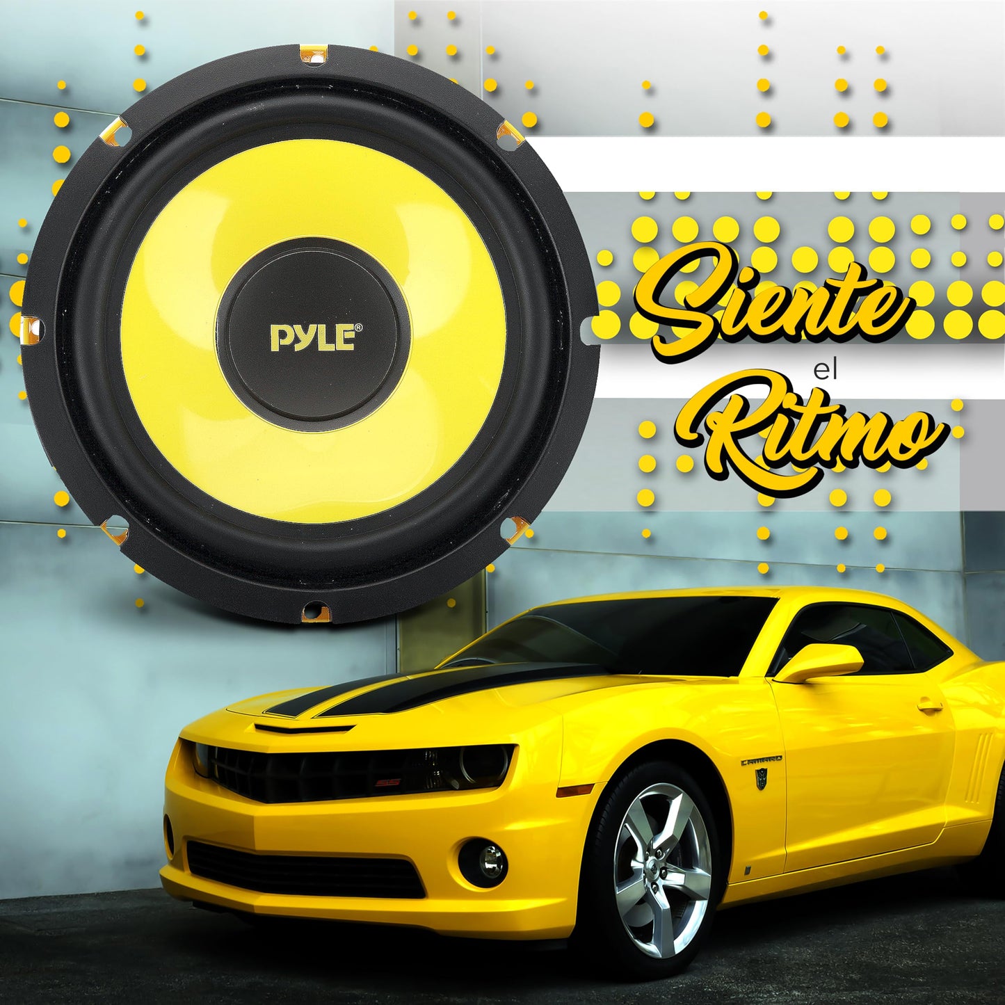 Pyle Bocina para Carro Midbass Pro de 8 Pulgadas, 400 Watts, 4 Ohms, Componentes de Medios Bajos, Bocinas de Sonido de Audio para Estéreo de Auto con Imán de 40 Onzas