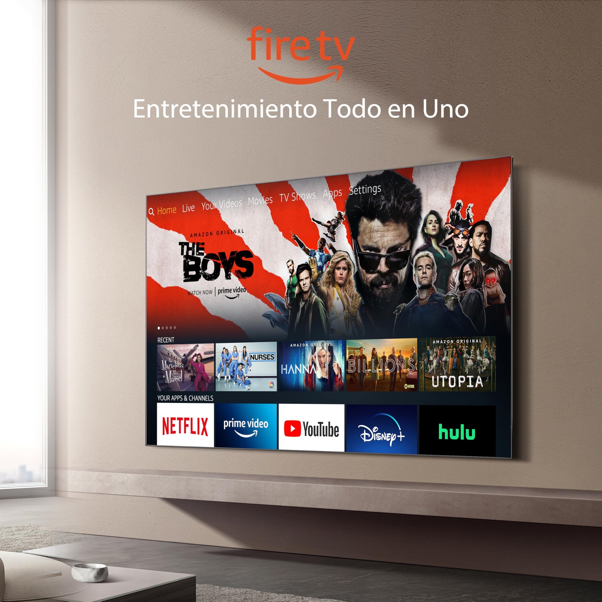 Televisor Toshiba 65 Pulgadas Smart Fire TV UHD 4K Control por Voz Alexa Escalador 4K IA Dolby Vision Atmos Modo Juego TV en Vivo sin Cable
