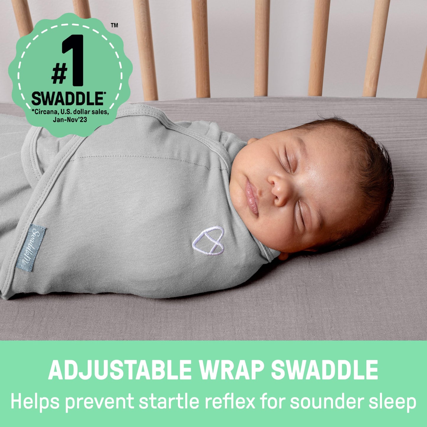SwaddleMe by Ingenuity Original Swaddle, tamaño pequeño/Mediano, para Edades de 0 a 3 Meses, 7 a 14 Libras, hasta 26 Pulgadas de Largo, Paquete de 2 Mantas para bebé