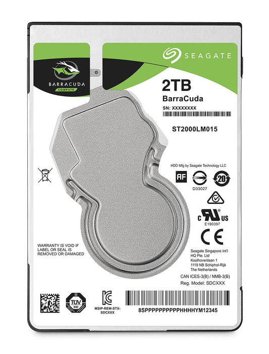 Disco Duro Interno Seagate Barracuda 2.5 Negro 2 TB Sata para Ultrabook