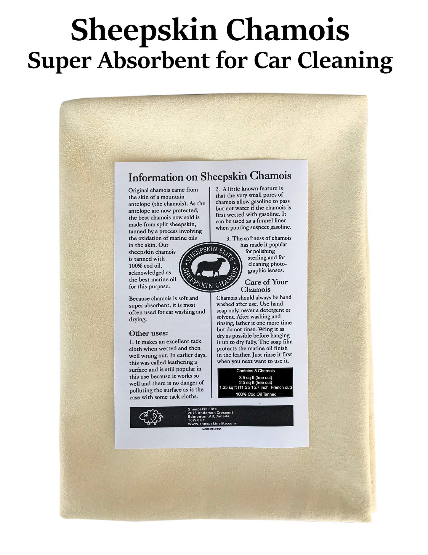 Toalla de Secado de Piel Real Súper Absorbente para Autos