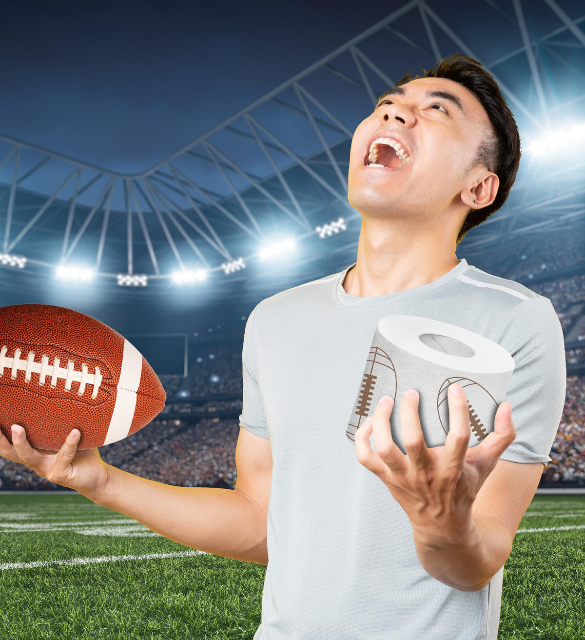 Rollo de Papel Higiénico Impreso TP Sports Games Fútbol Divertido para Adultos