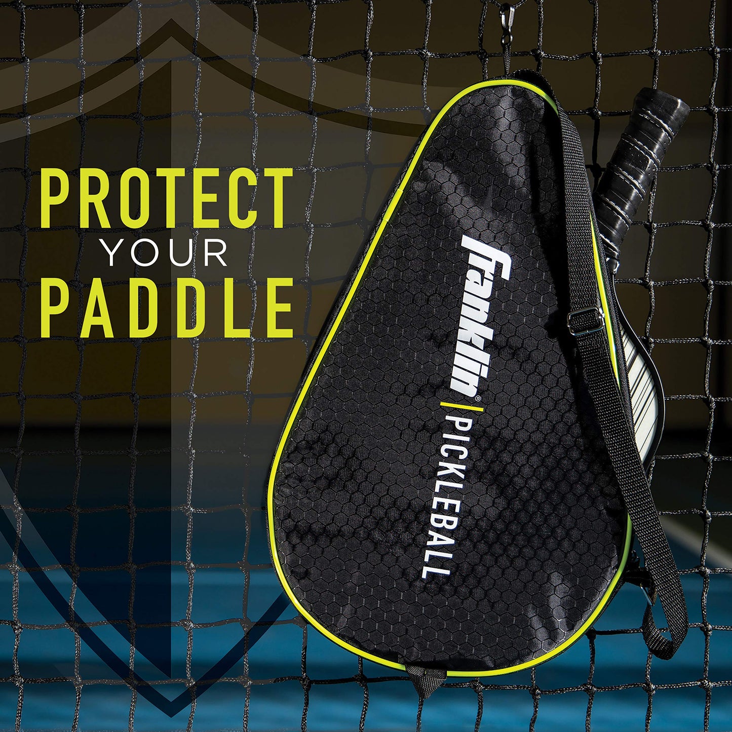 Franklin Sports Pickleball Paddle Bag - Protector de Paleta y Funda de Viaje - Bolsa Oficial del Pickleball US Open - Negro/Óptica