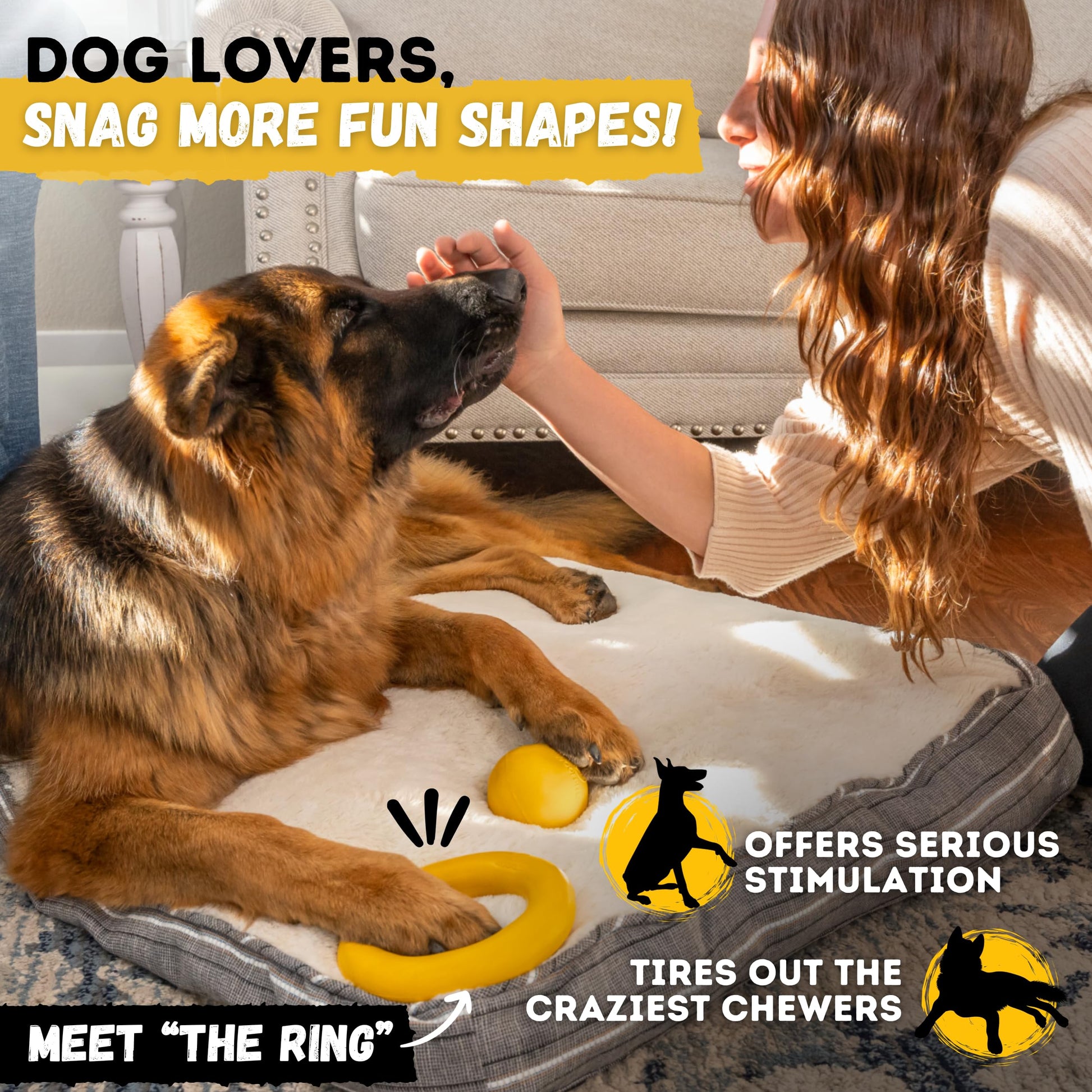 Juguete Masticable Resistente ChewChamp Hule Natural para Perros Medianos y Grandes