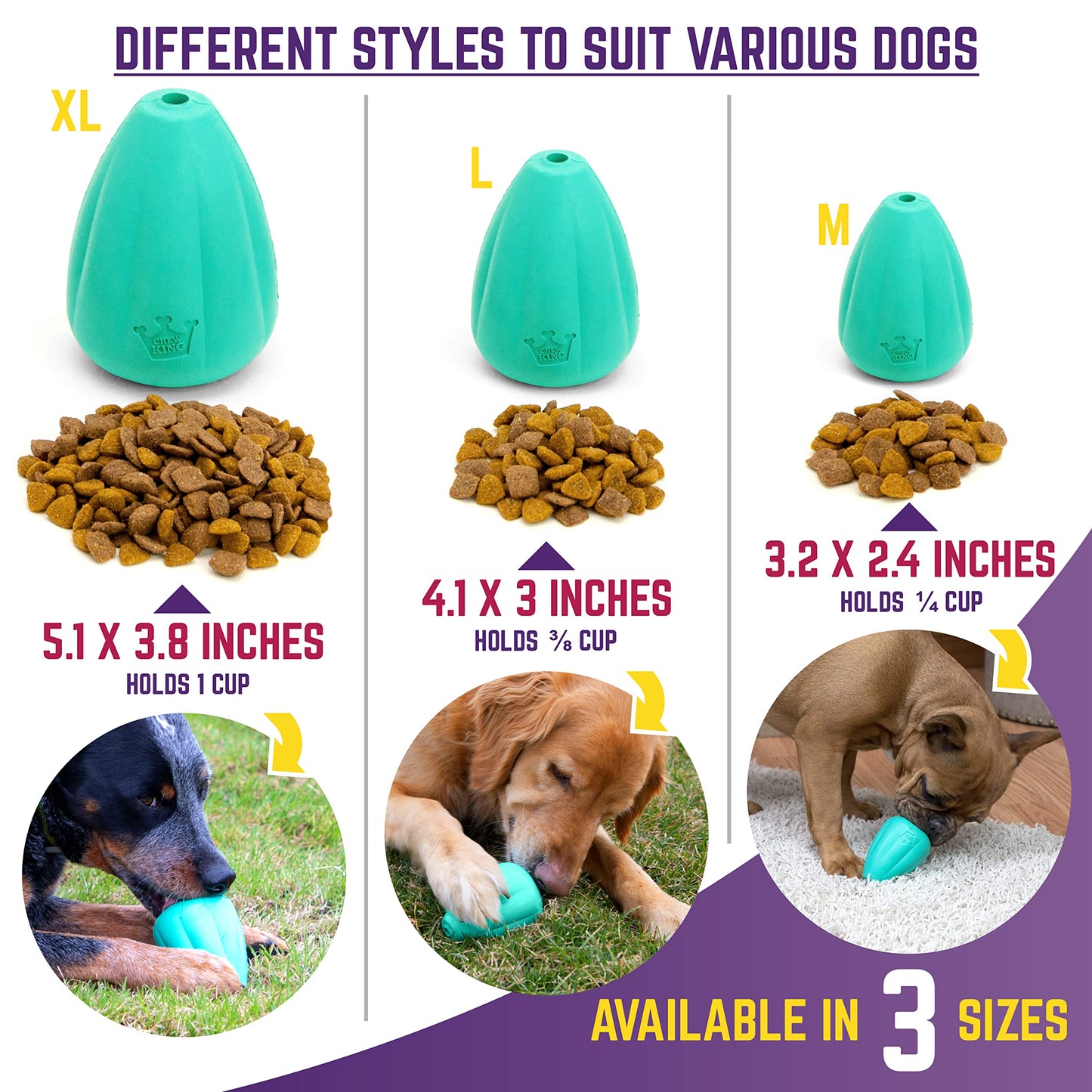 Chew King Juguete Premium para Perro, XL, Juguete de Goma Natural Extremadamente Duradero, Paquete de 2
