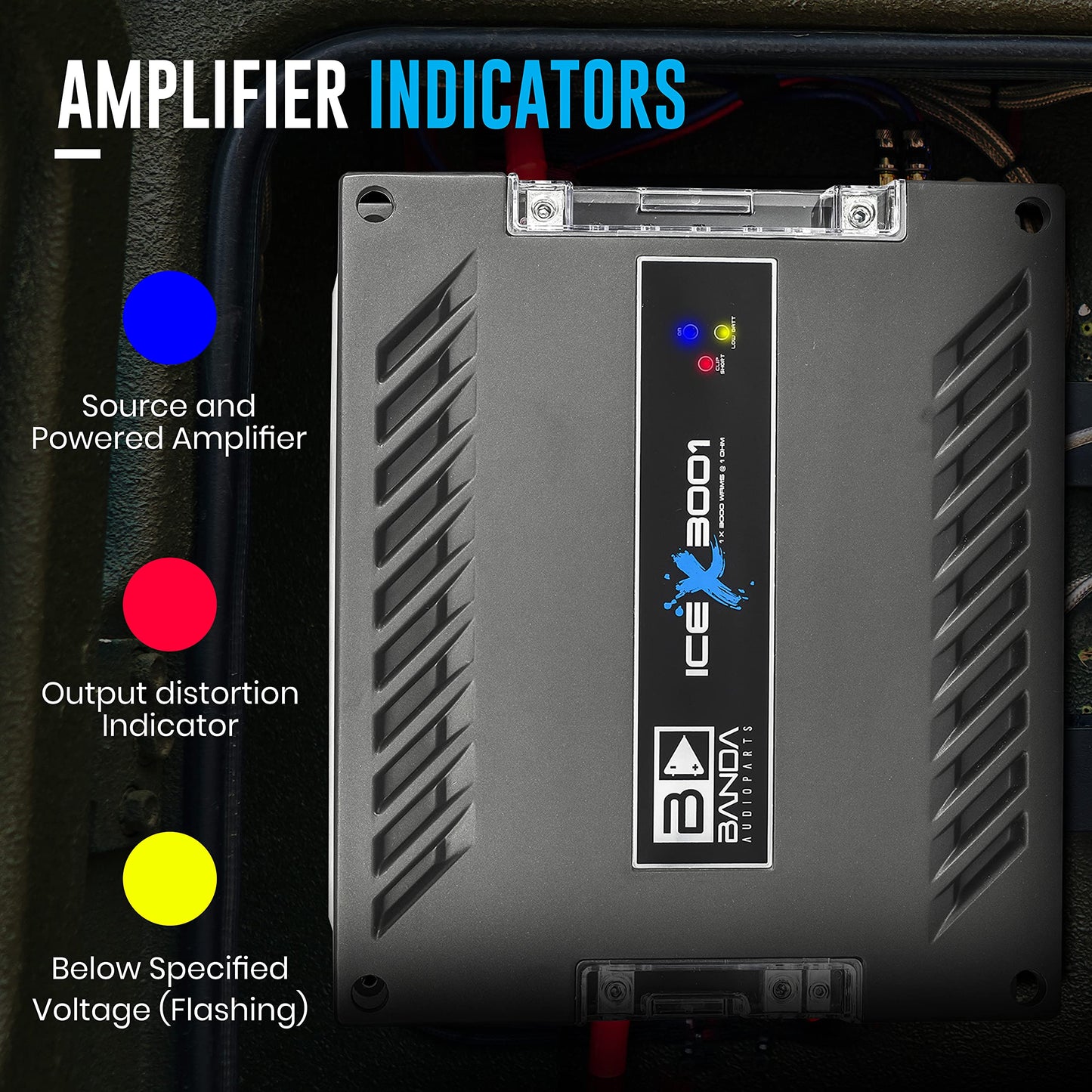 Banda Ice X 3001-1 Canal 3000 W RMS 1 Ohm Amplificador de Coche