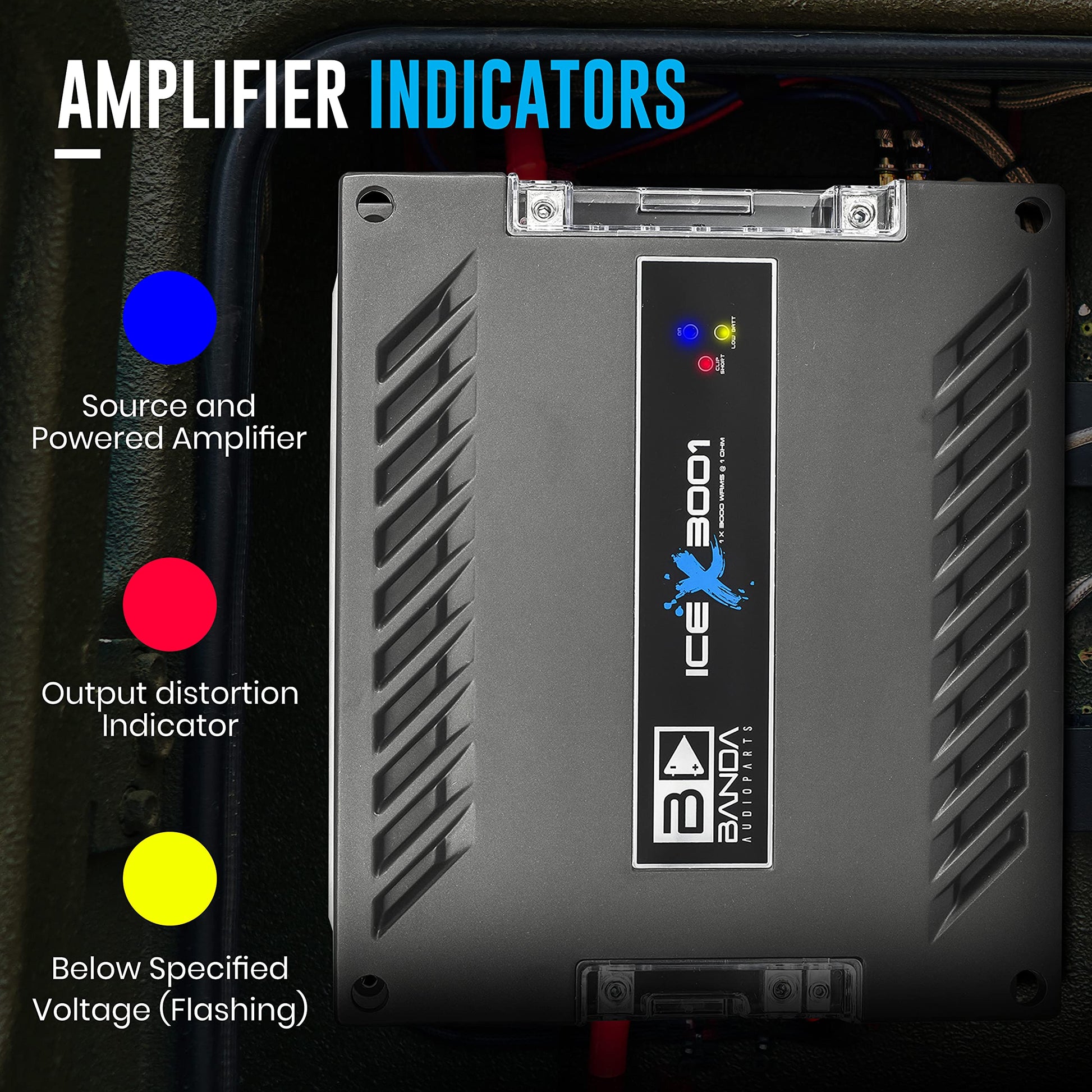 Banda Ice X 3001-1 Canal 3000 W RMS 1 Ohm Amplificador de Coche