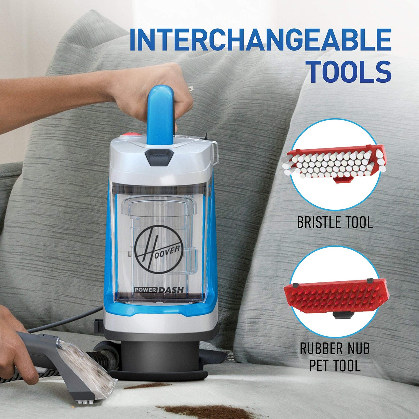 Limpiador de Manchas Hoover PowerDash Go Azul portátil para Mascotas y hogar