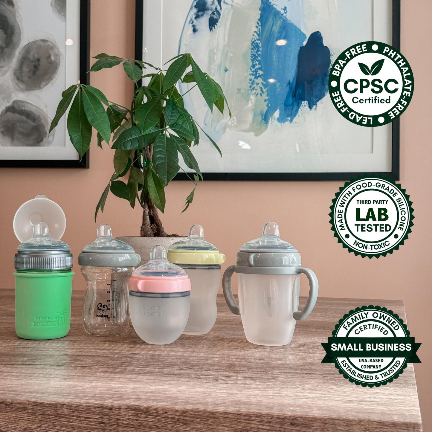 BelBeyo Tetinas con boquilla para biberones Comotomo, 2 unidades, silicona de grado alimenticio, boquilla suave, antiderrames, tetinas de transición, convierte el biberón en vaso con boquilla, sin BPA