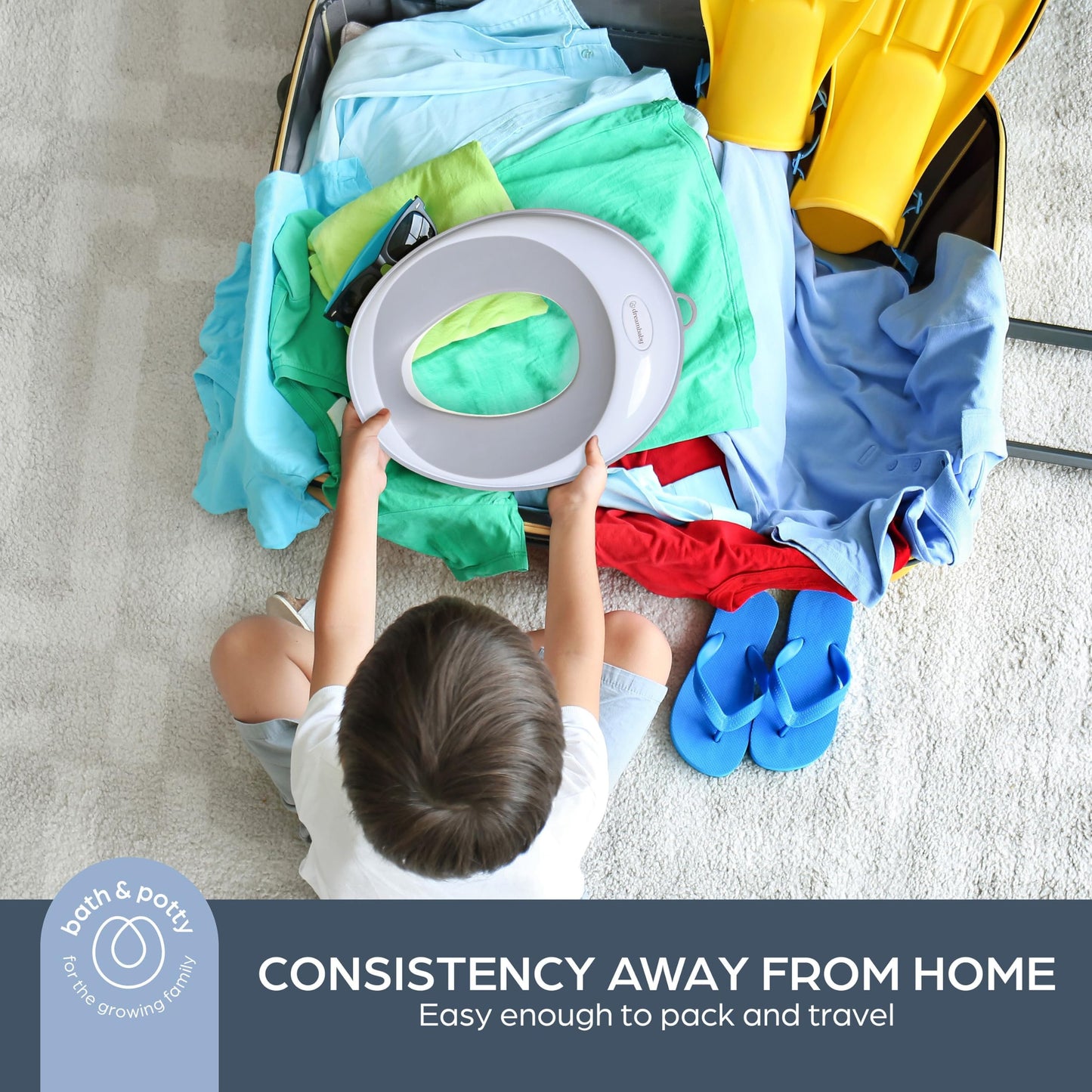 Asiento de Inodoro Dreambaby Blanco Ideal para Viajes y Antideslizante