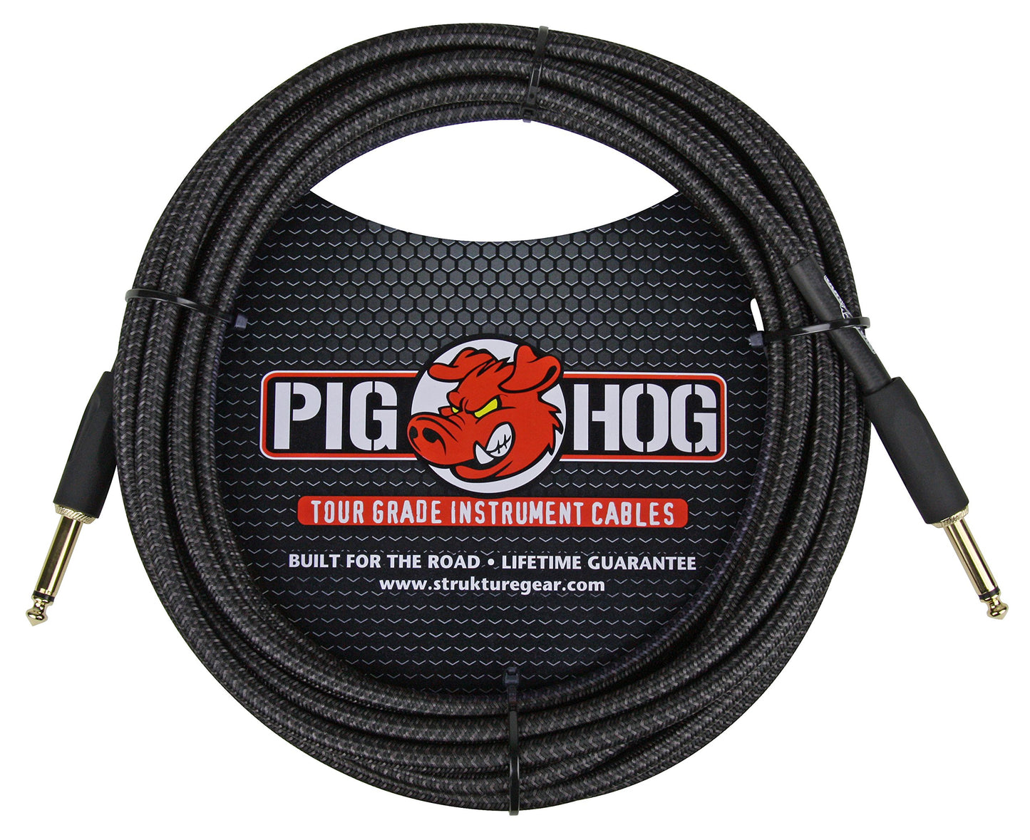 Cable para Instrumento Pig Hog Negro Trenzado 20 Pies