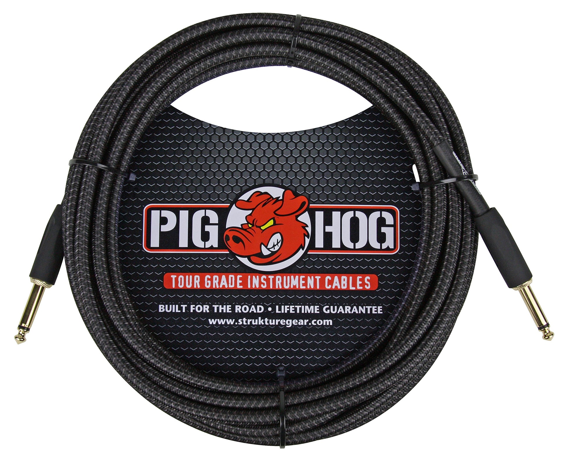 Cable para Instrumento Pig Hog Negro Trenzado 20 Pies