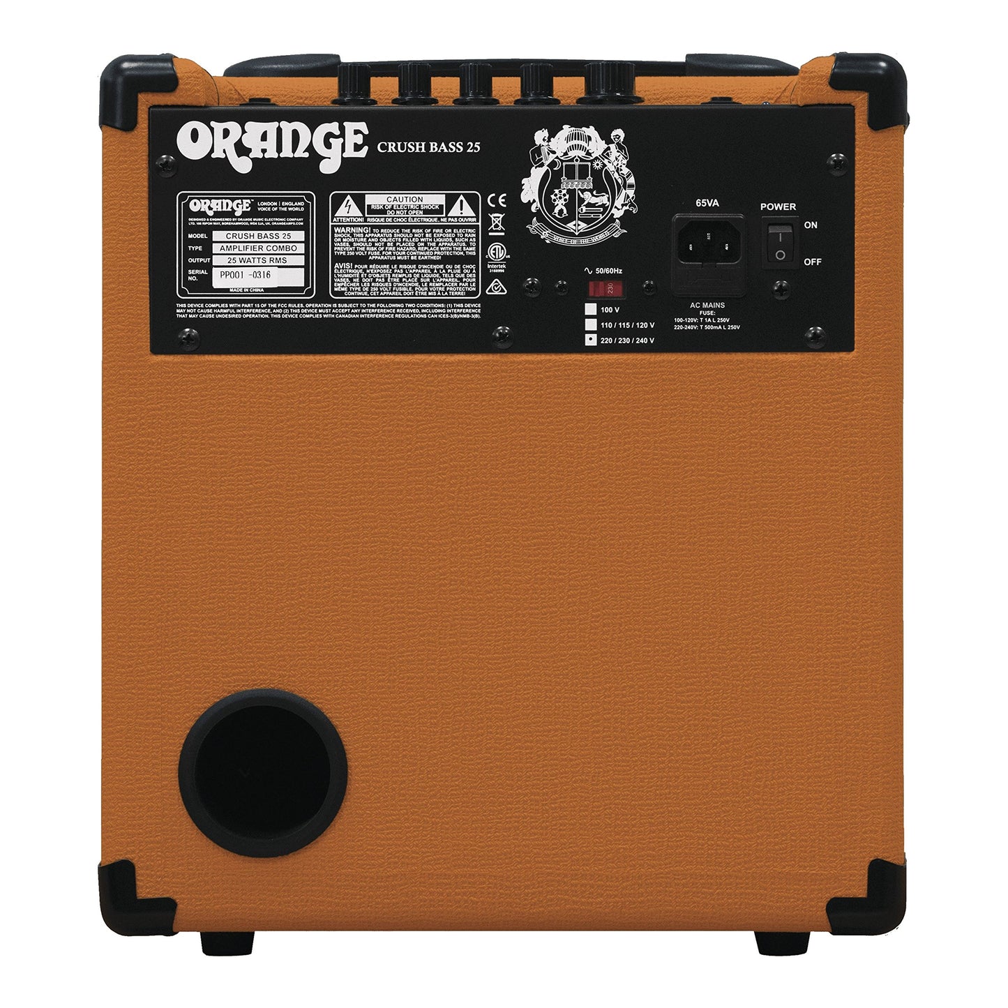 Combo de amplificador de bajo y guitarra, Crush Bass 25, Anaranjado