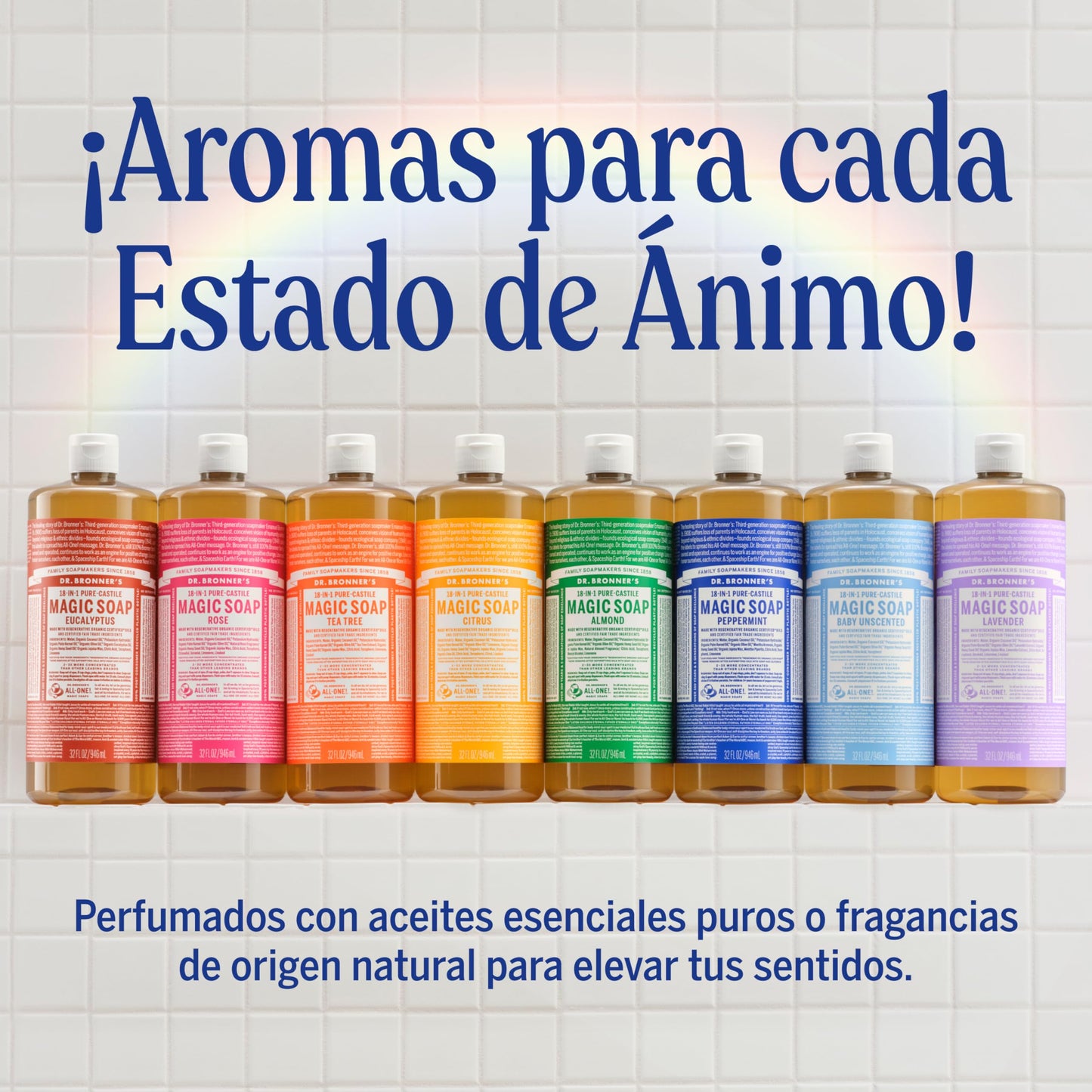 Dr. Bronner's | Jabón de castilla orgánico líquido multiusos, fórmula concentrada, antioxidantes naturales y frescura revitalizante, con aceite esencial natural, aroma Cítricos (3.8 L)