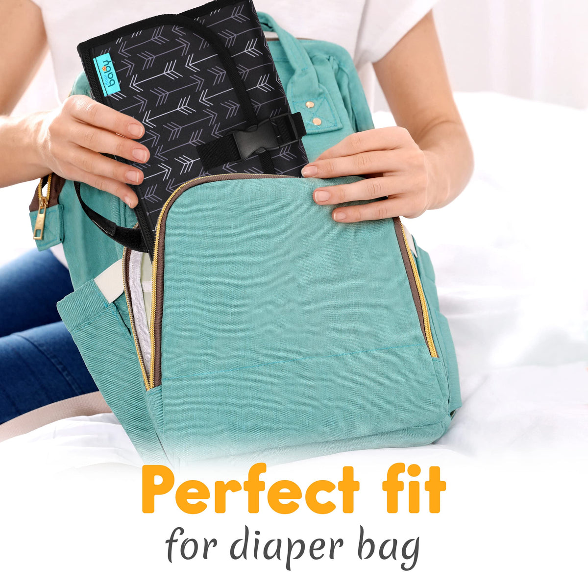 Kopi Baby - Cambiador de pañales portátil para bebé, bolsa de viaje con bolsillo para toallitas, tapete cambiador portátil de diseño inteligente, kit de estación de viaje para bebés, regalo para niñas