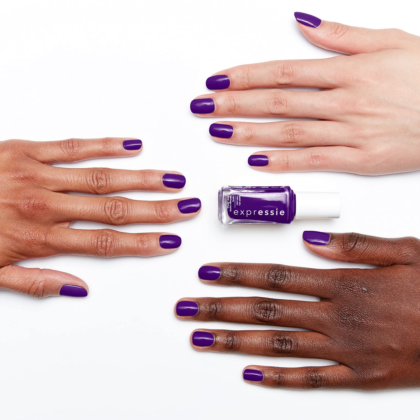 essie expressie Quick Dry Vegan Nail Polish, Vibrant Purple with Blue Undertones, No Time to Pause, 0.33 Ounce