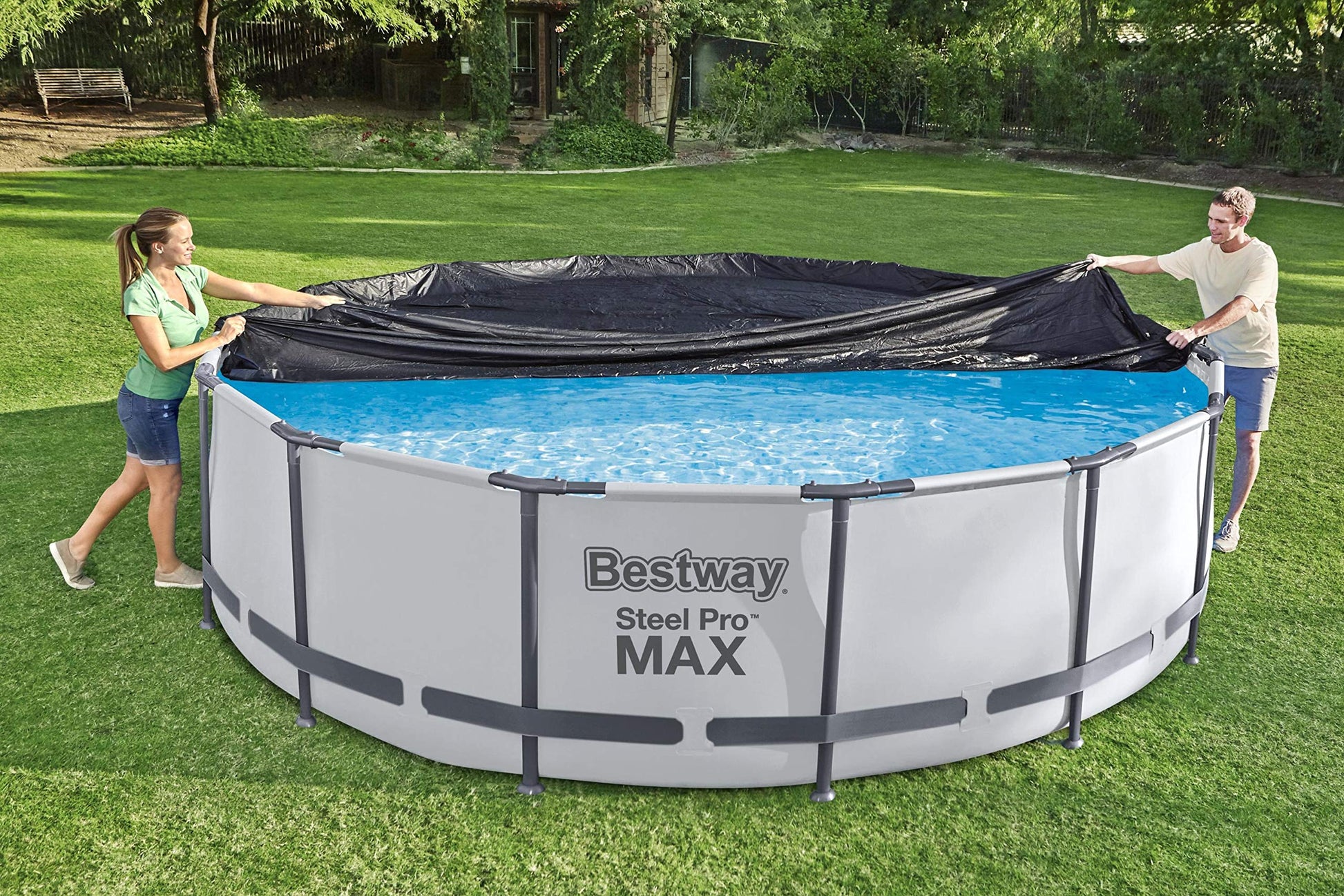 Bestway 58037 Flowclear - Cubierta para Piscina, 3,66 m, Color Negro