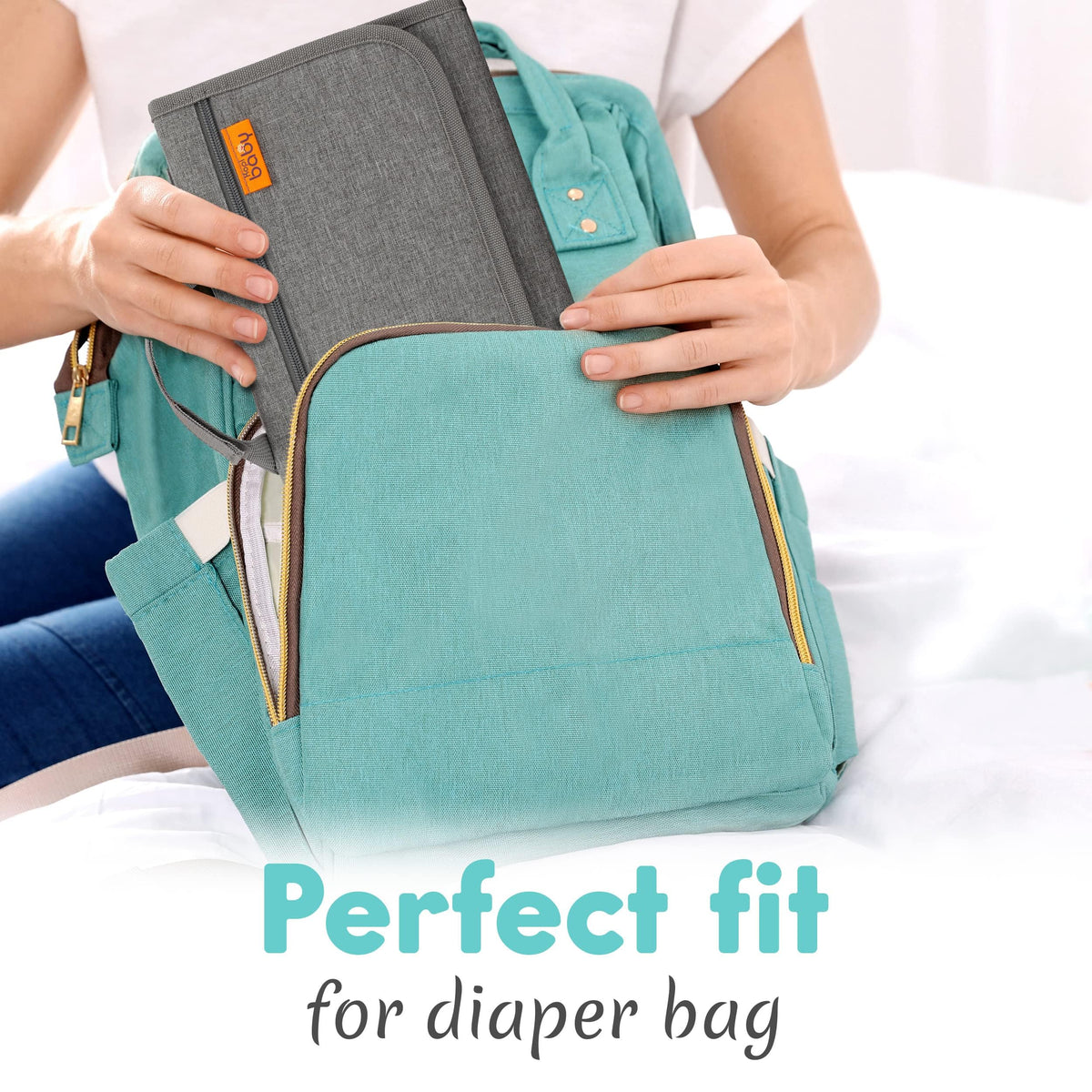 Kopi Baby - Cambiador de pañales portátil para bebé, bolsa de viaje con bolsillo para toallitas, tapete cambiador portátil de diseño inteligente, kit de estación de viaje para bebés, regalo para niñas