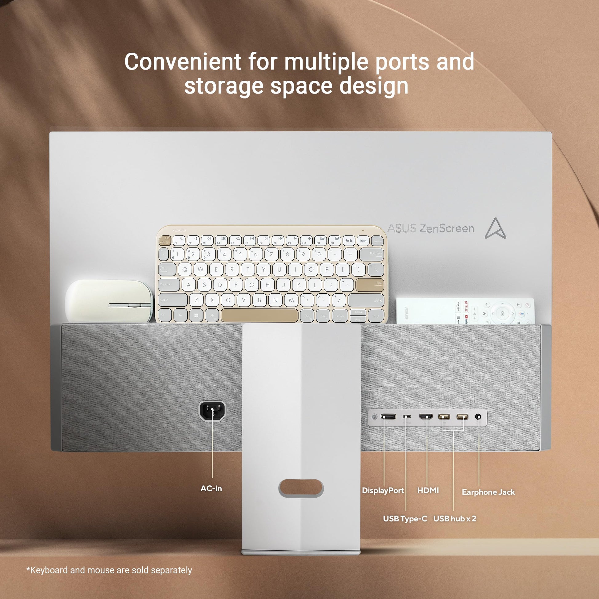 ASUS ZenScreen - Monitor Inteligente USB-C 4K (MS27UC) - UHD (3840 x 2160) IPS, 99% sRGB, Google TV, Altavoces Harman Kardon, USB-C 90W PD, USB Hub, visualización inalámbrica, Netflix y Youtube,