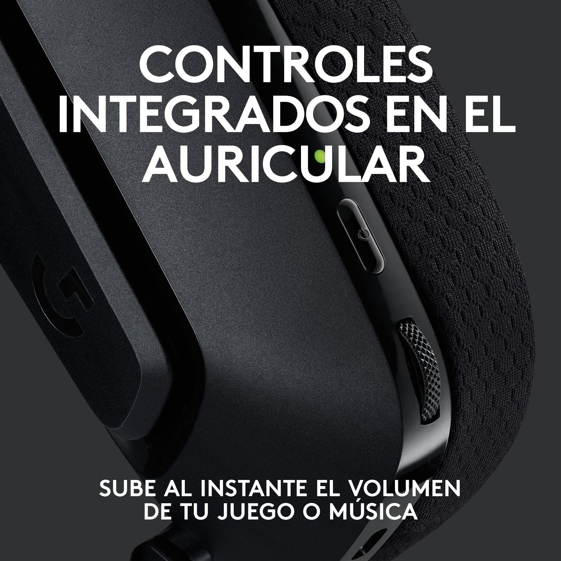 Logitech G535 Lightspeed Audífonos Inalámbricos para Gaming - Ligeros, Micrófono Volteable para silenciar, compatibles con PC, PS4, PS5, hasta 33 hrs de batería, Recargables USB - Negro