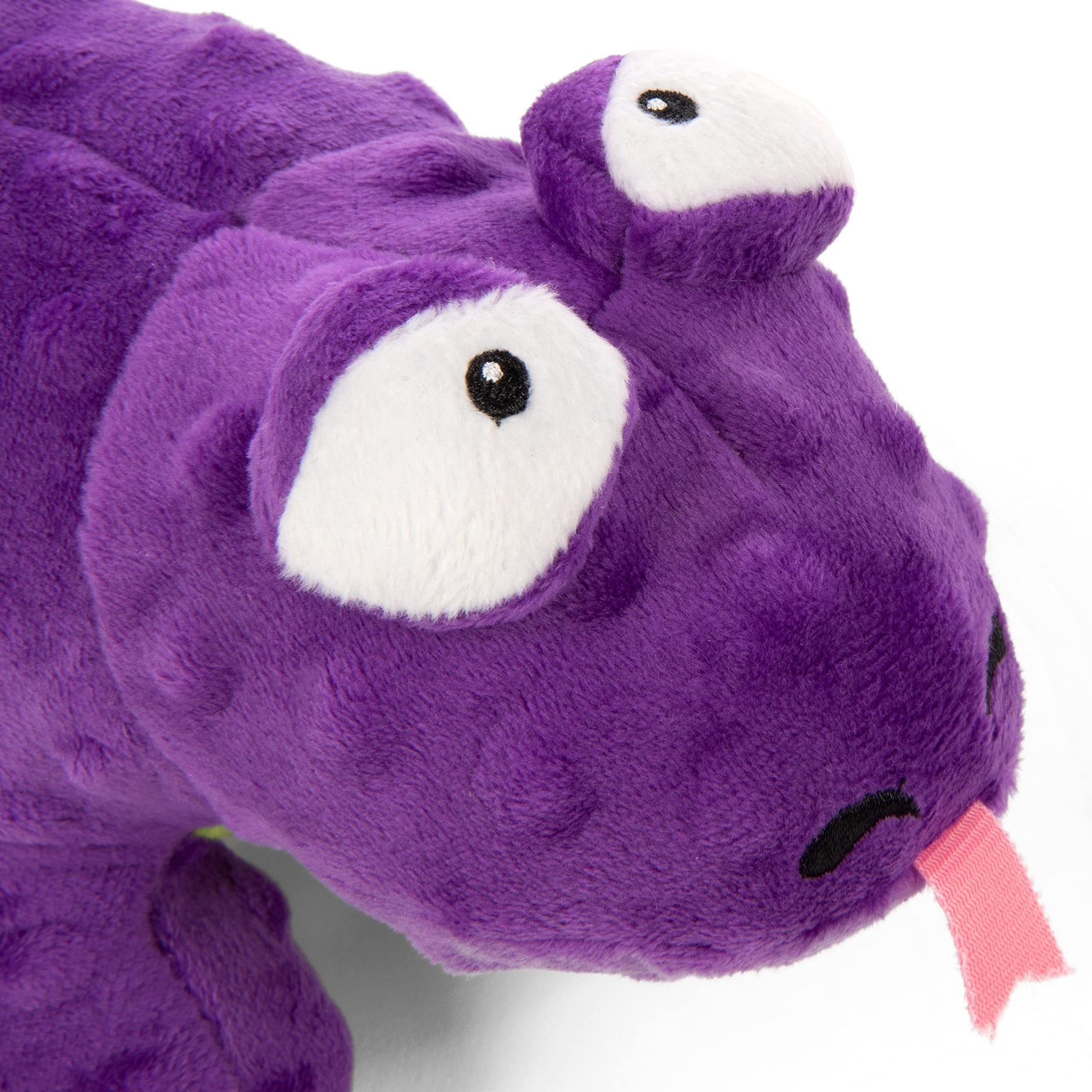 goDog Action Plush Lizard - Juguete Animado para Perro chirriante, tecnología de protección para Masticar, Color Morado, Talla única