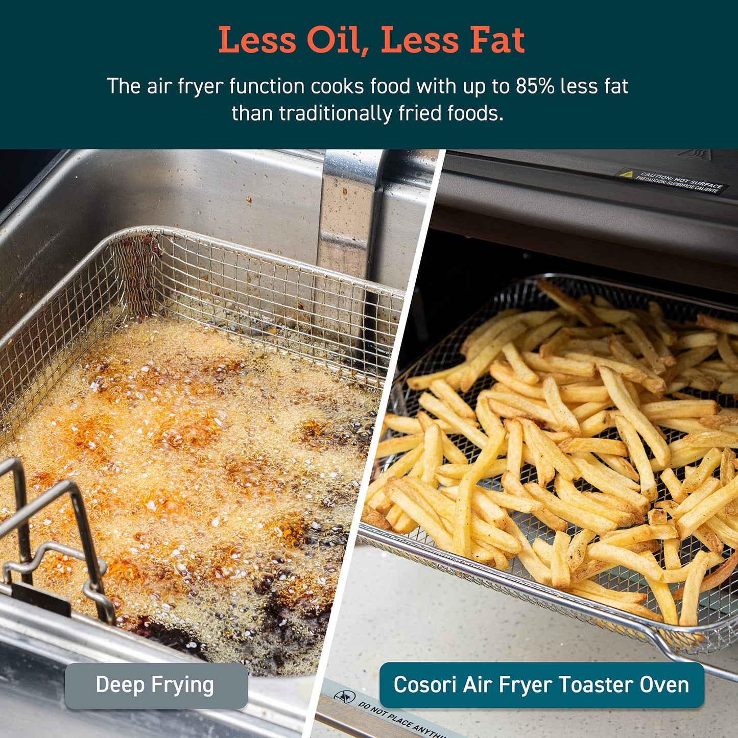 COSORI Smart 12 en 1 Air Fryer Tostadora Deshidratador de encimera para horno para pollo, 30L, Negro