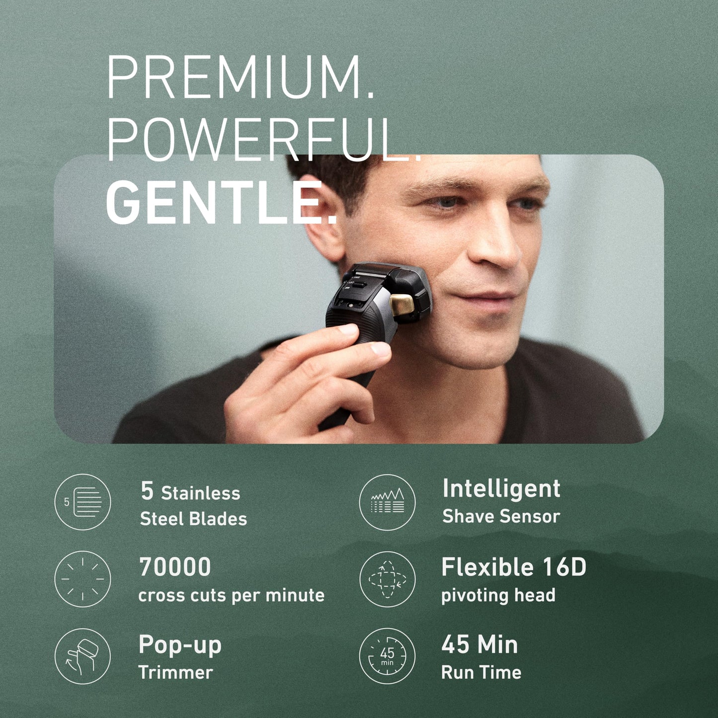 Panasonic ARC5 - Maquinilla de afeitar eléctrica para hombres con recortadora emergente, afeitadora eléctrica de 5 hojas con sensor de afeitado inteligente y cabezal pivotante flexible 16D - ES-ALV6HS