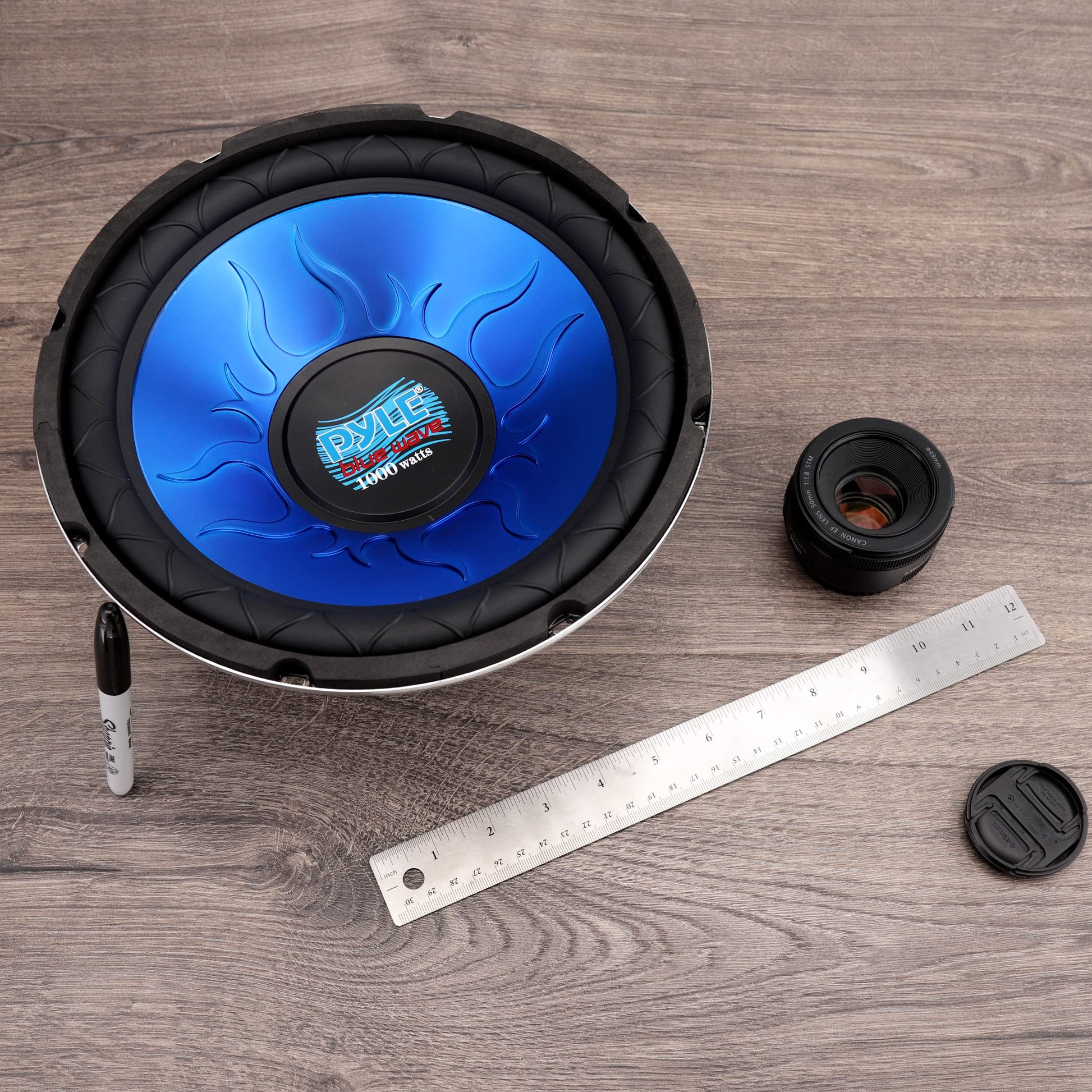 Pyle Bocina para Coche Subwoofer de 1000 Watts de Potencia Cono de 10 Pulgadas, Bobina de Voz Dual, para el Sistema de Sonido Estéreo del Auto, Azul