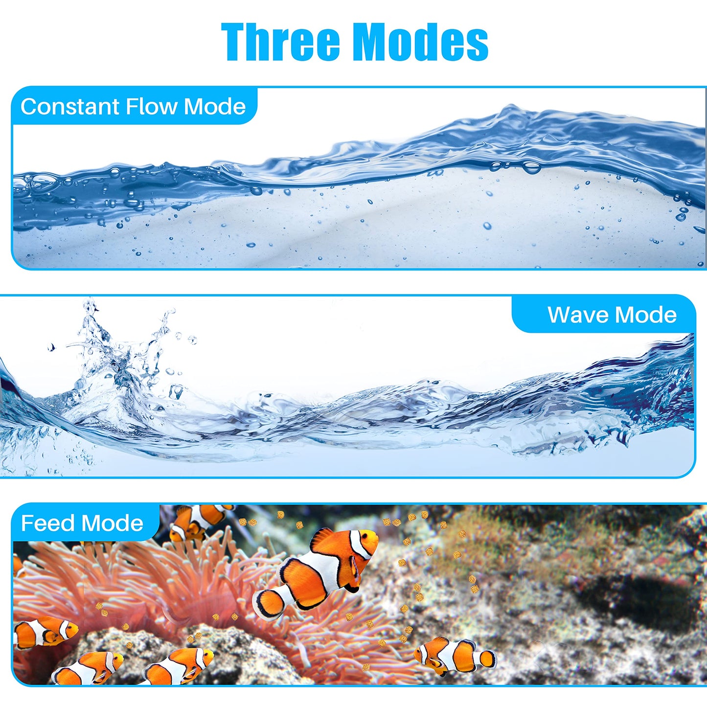 Bomba de Acuario Orlushy dc-9000 Marina Azul Controlable 60W 2377GPH para Peces Arrecife y Agua Dulce
