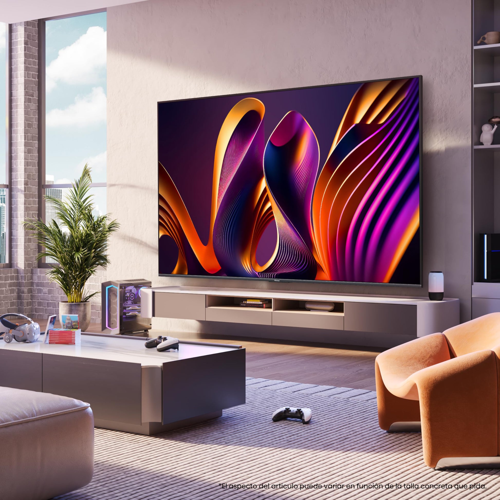 Hisense Television QD7N Pantalla 100 Pulgadas,QLED Smart Google TV UHD 4K,Control Remoto por Voz con Alexa,Dolby Vision Atmos, Modo de Juego Pro de 144 Hz, AMD Freesync Premium Pro,Total HDR Solution